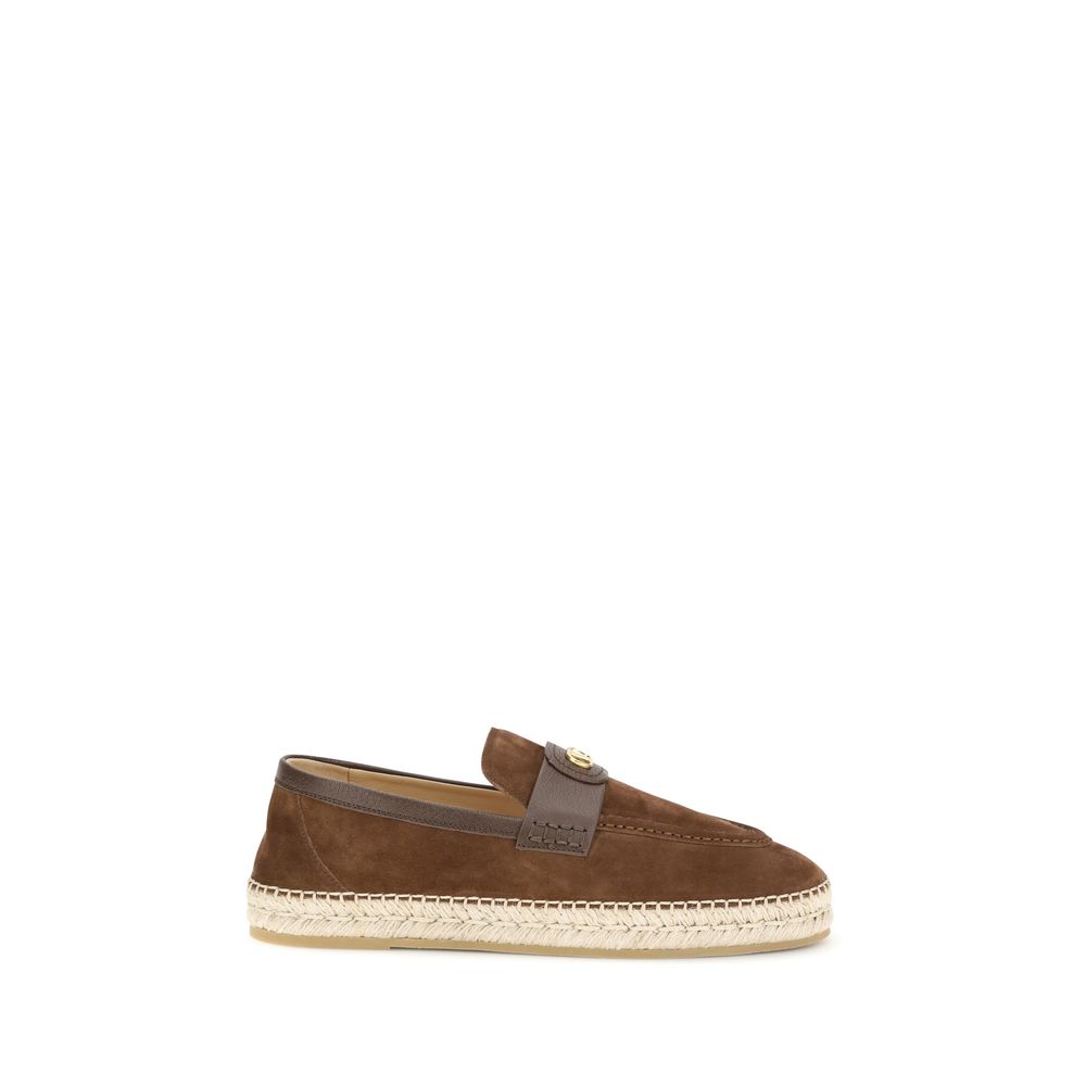 Valentino Garavani Brown Calf Leather Bos Taurus Espadrilles | Regal Royce