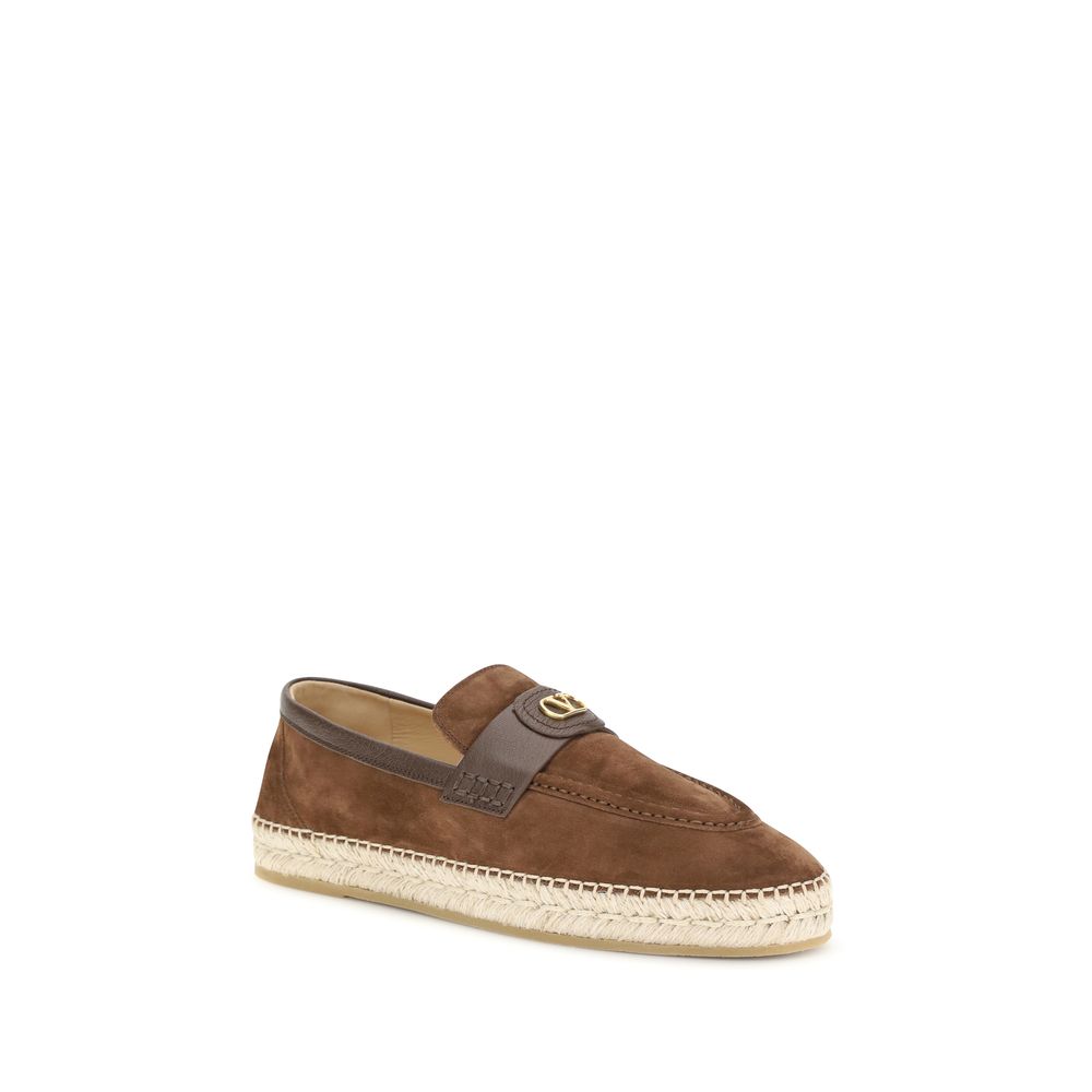 Valentino Garavani Brown Calf Leather Bos Taurus Espadrilles | Regal Royce