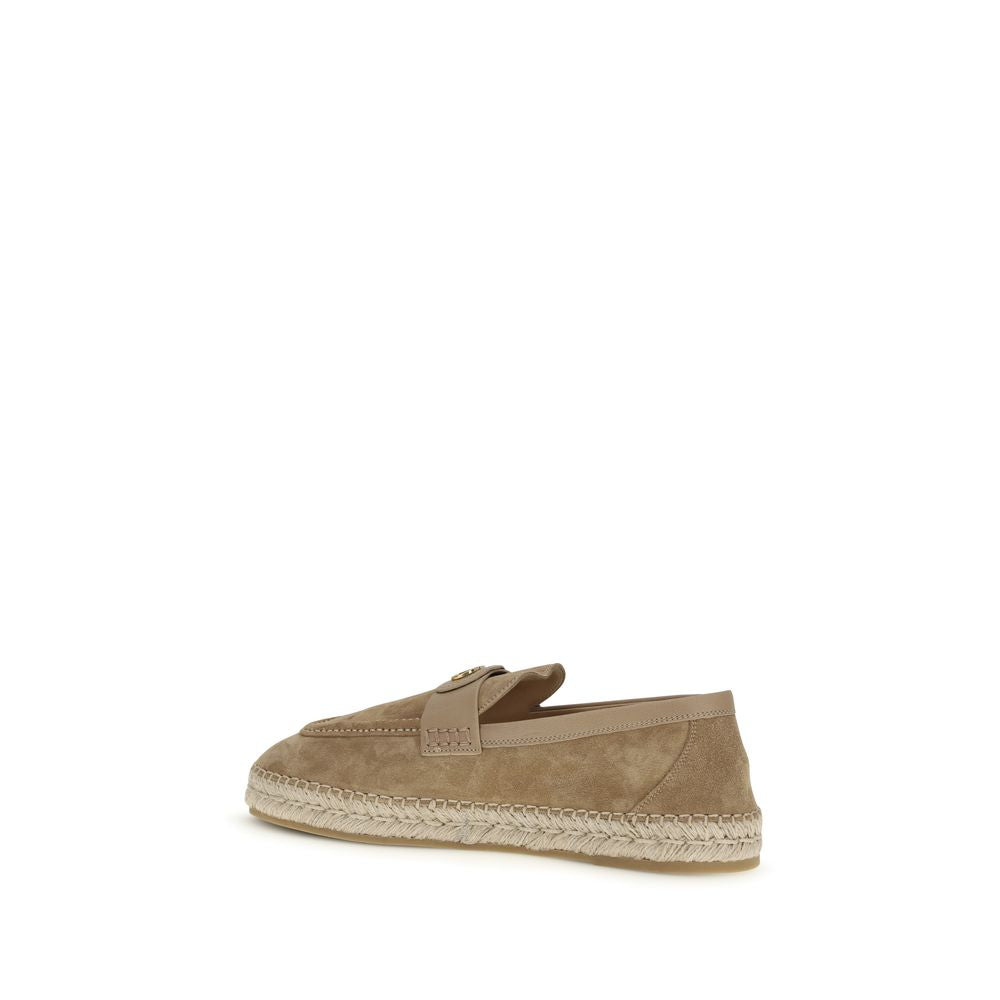 Valentino Garavani Beige Calf Leather Bos Taurus Espadrilles | Regal Royce