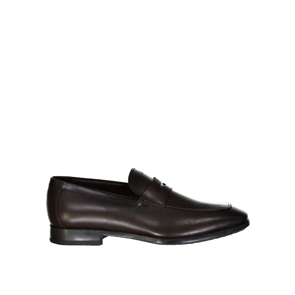 Salvatore Ferragamo Brown Leather Slip-On Loafers | Regal Royce