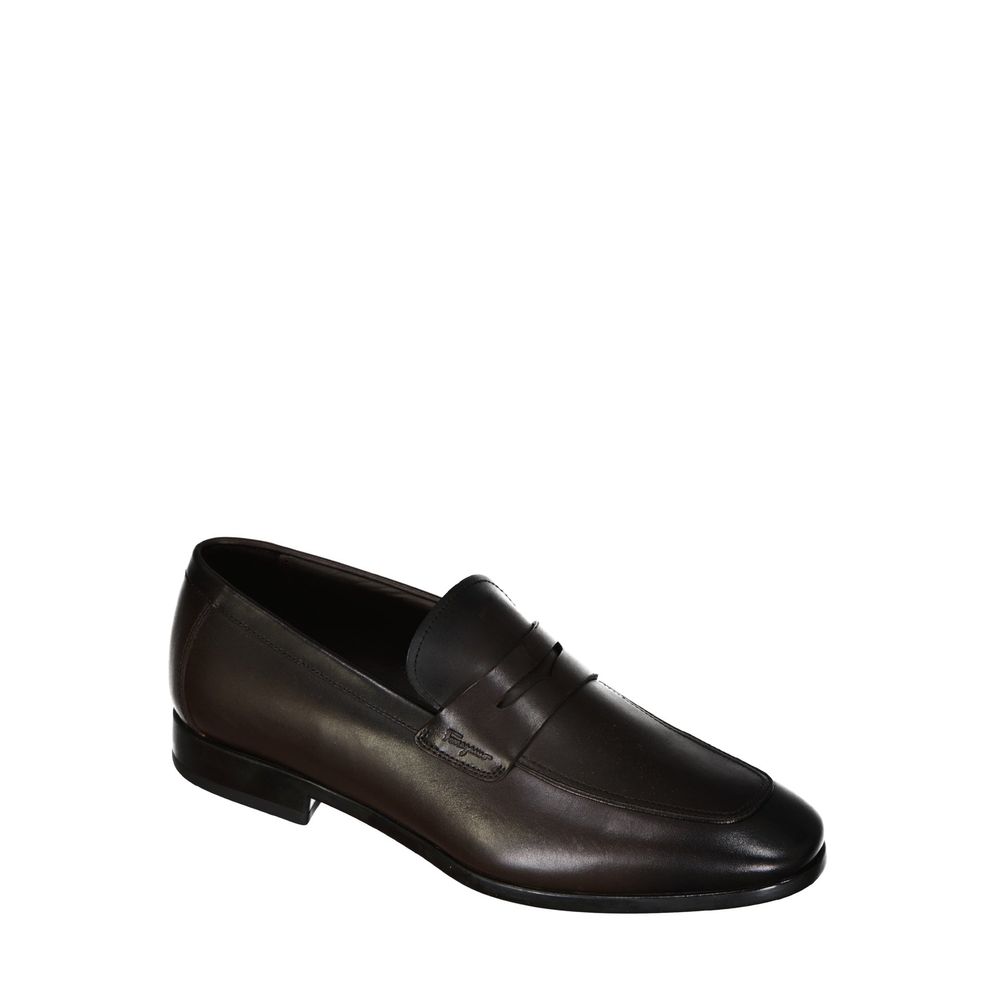 Salvatore Ferragamo Brown Leather Slip-On Loafers | Regal Royce