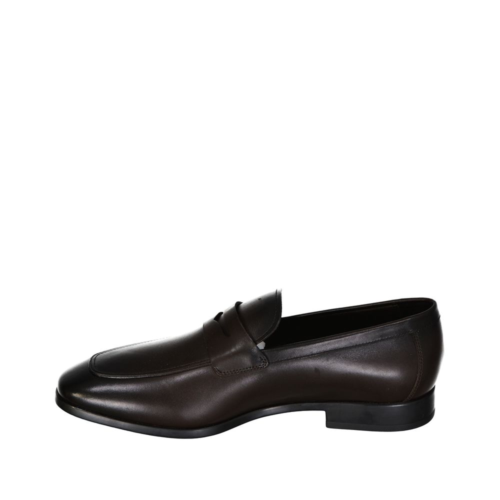 Salvatore Ferragamo Brown Leather Slip-On Loafers | Regal Royce