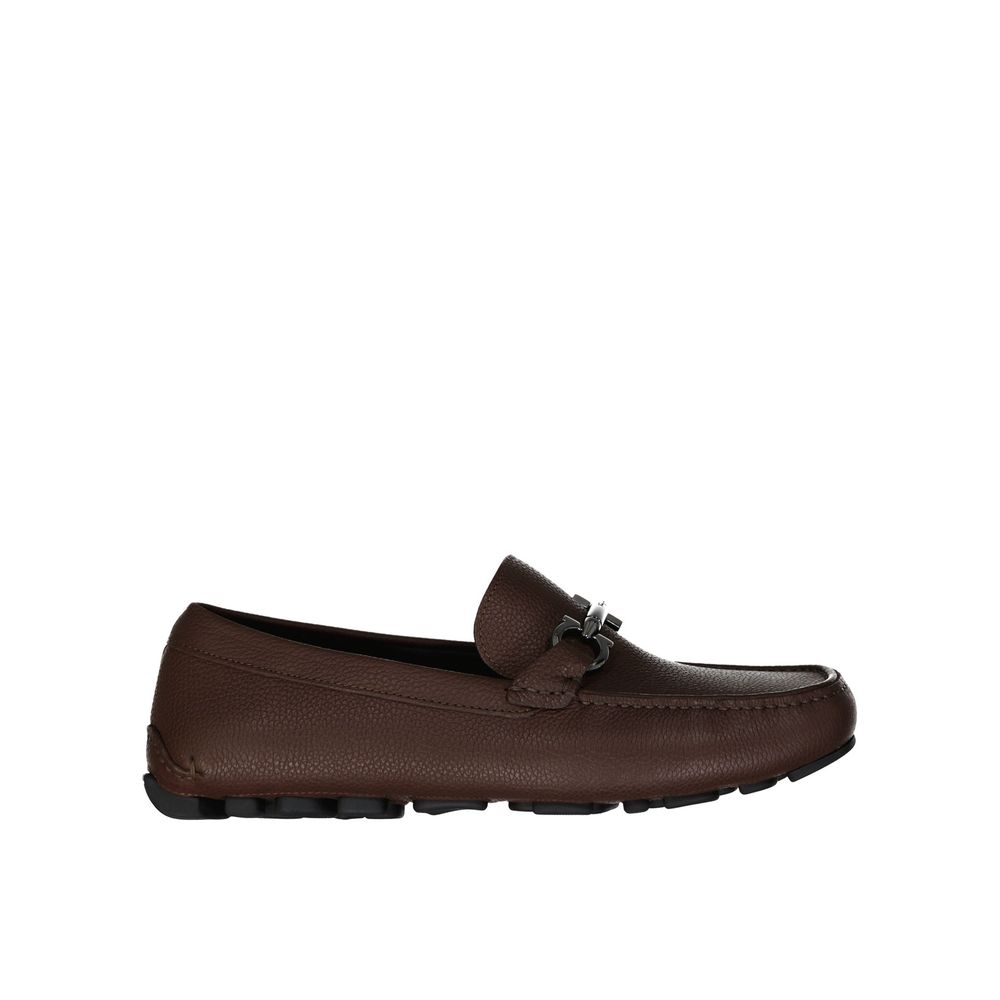 Salvatore Ferragamo Brown Calfskin Slip-On Loafers | Regal Royce
