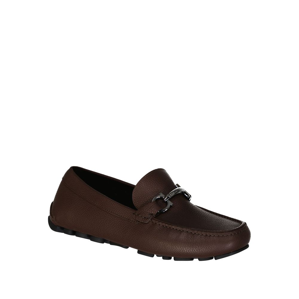 Salvatore Ferragamo Brown Calfskin Slip-On Loafers | Regal Royce