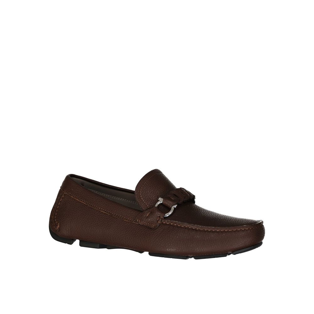Salvatore Ferragamo Brown Calfskin Slip-On Loafers | Regal Royce