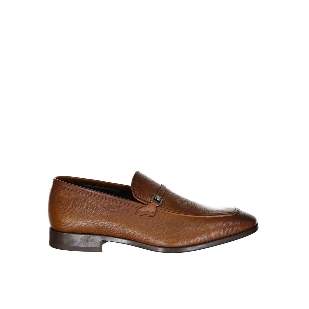 Salvatore Ferragamo Brown Leather Slip-On Loafers | Regal Royce