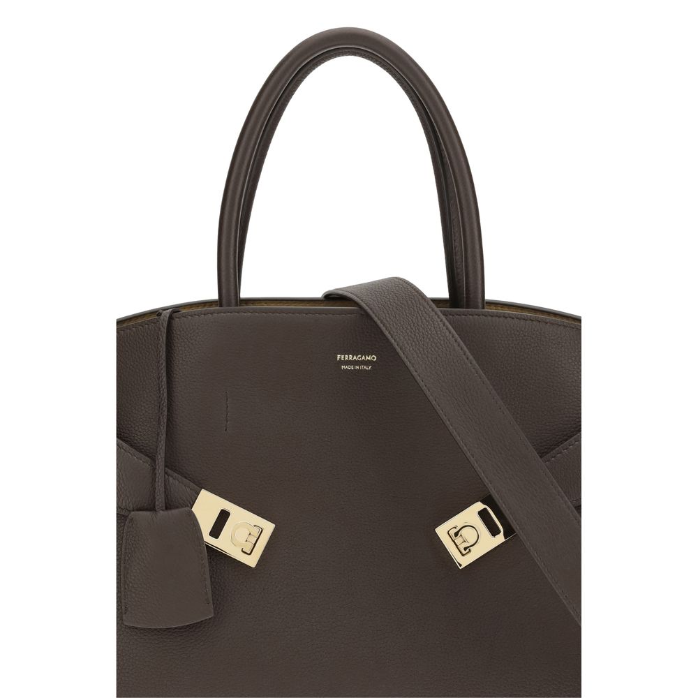 Ferragamo Brown Calf Leather Bos Taurus Handbag | Regal Royce