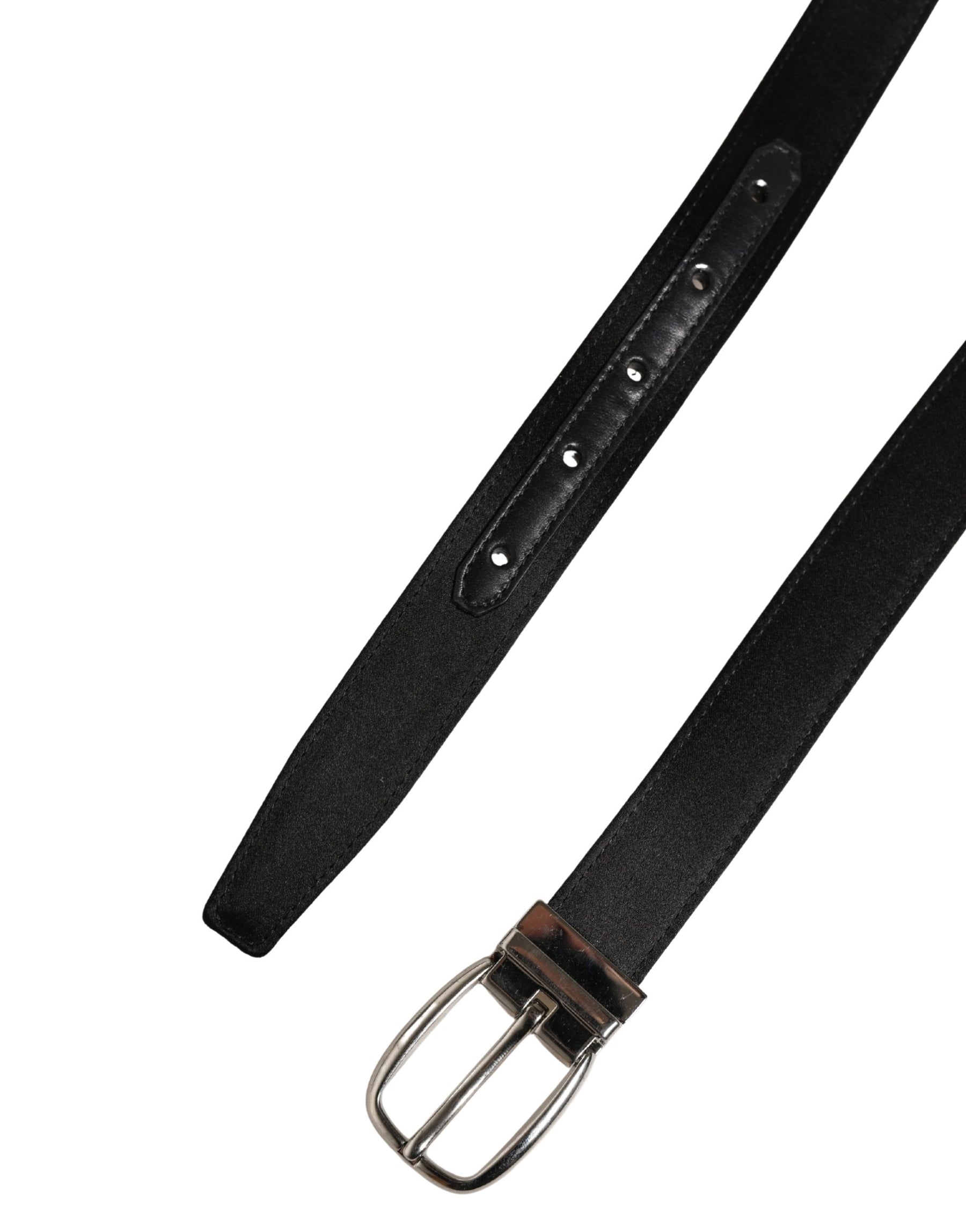 Dolce & Gabbana Men Black Classic Leather Metal Buckle Belt | Regal Royce
