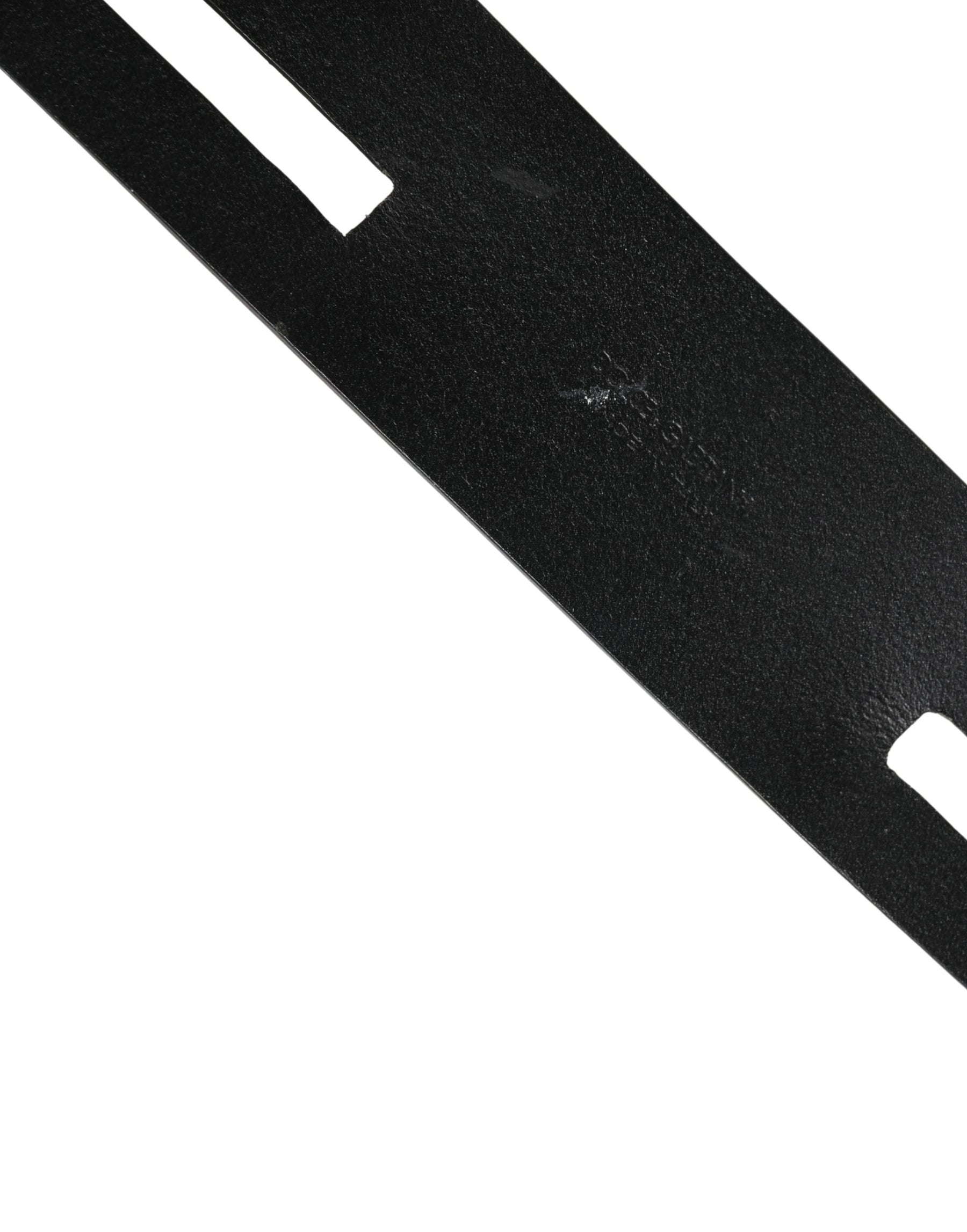 Dolce & Gabbana Black Double Strap Leather Silver Buckle Belt | Regal Royce
