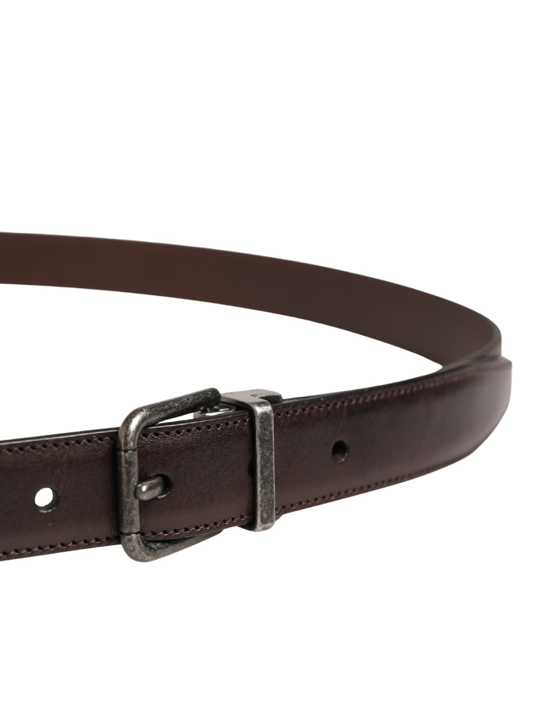 Dolce & Gabbana Men Brown Classic Leather Metal Buckle Belt | Regal Royce