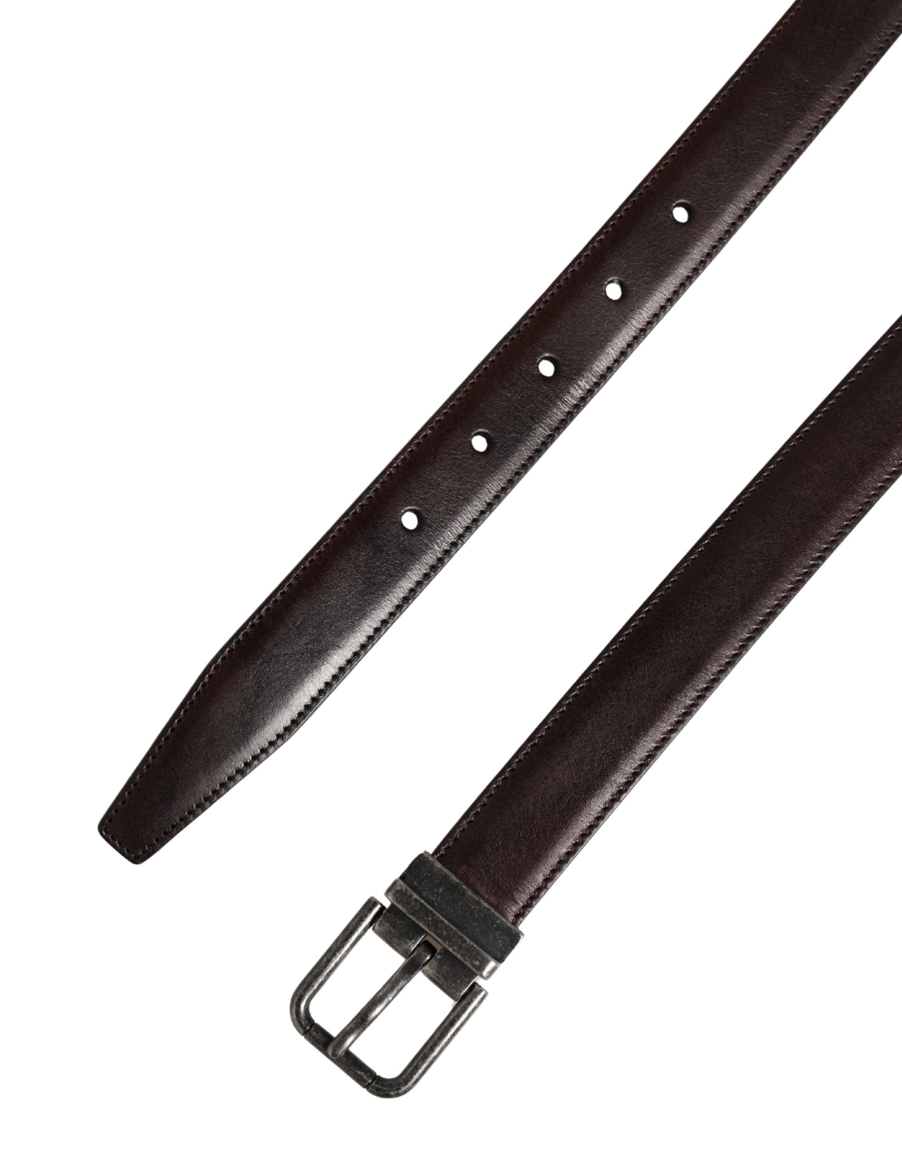 Dolce & Gabbana Men Brown Classic Leather Metal Buckle Belt | Regal Royce