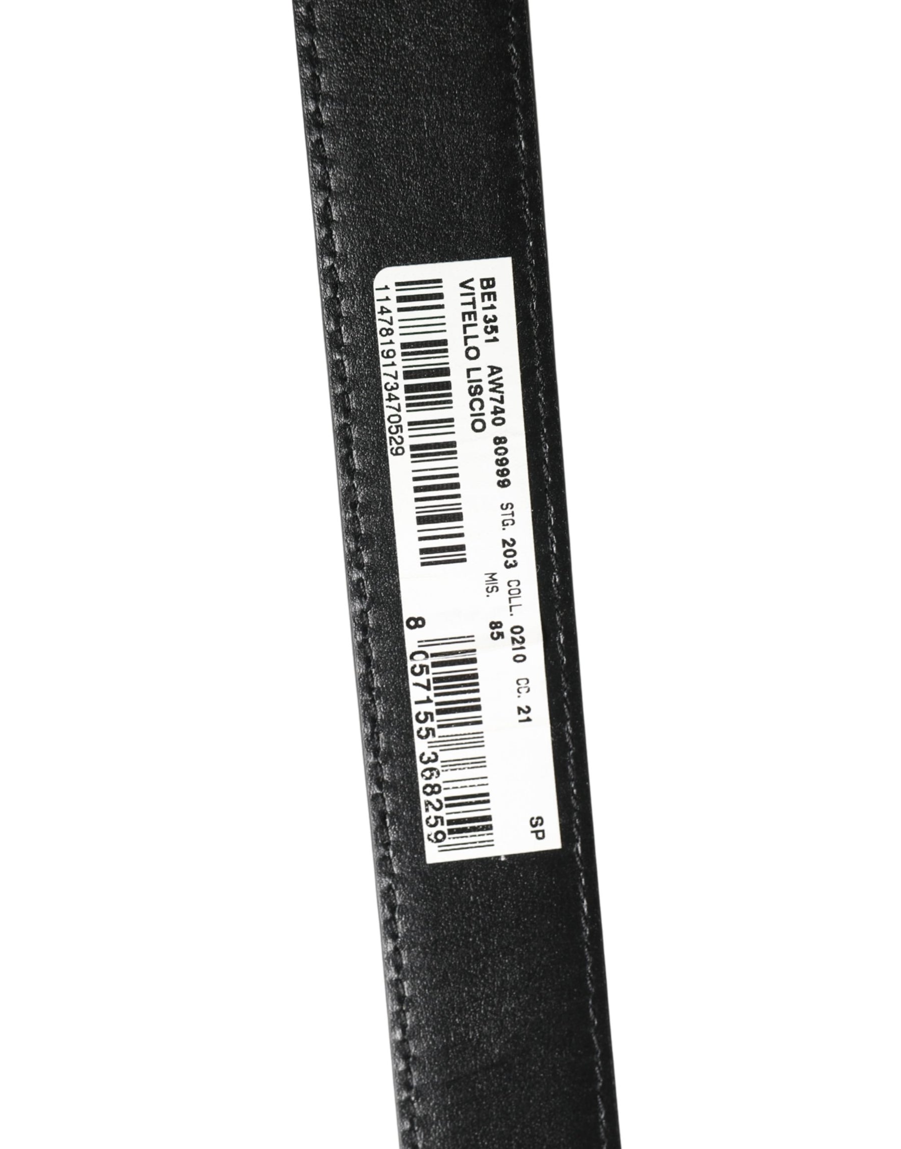 Dolce & Gabbana Men Black Classic Leather Metal Buckle Belt | Regal Royce