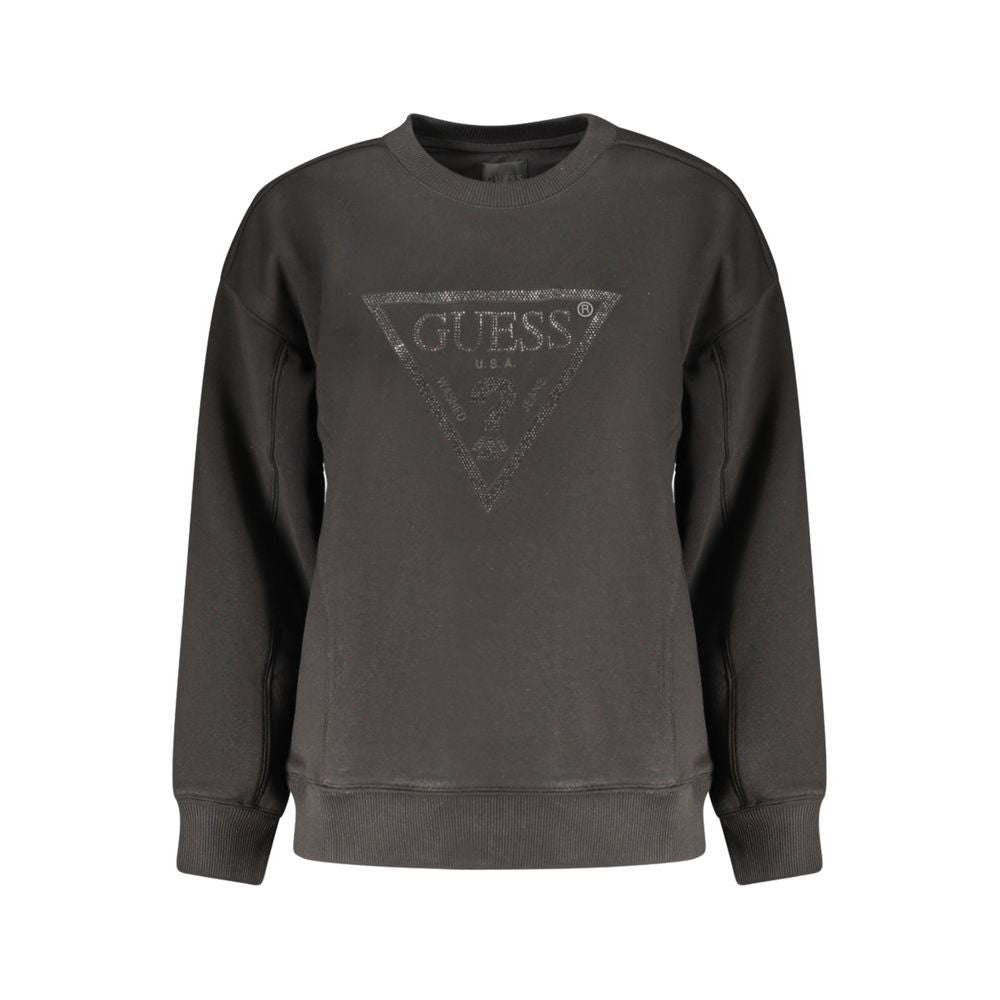 Guess Jeans Black Cotton Women Sweatshirt | Regal Royce