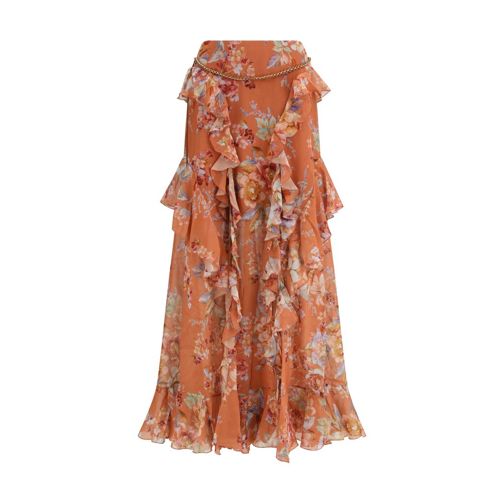 Zimmermann Orange Cotton Long Skirt | Regal Royce