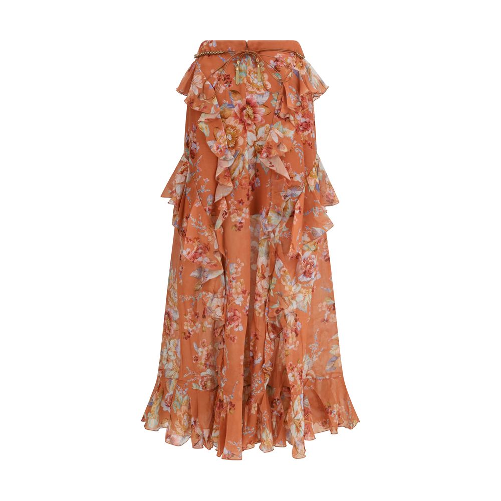 Zimmermann Orange Cotton Long Skirt | Regal Royce