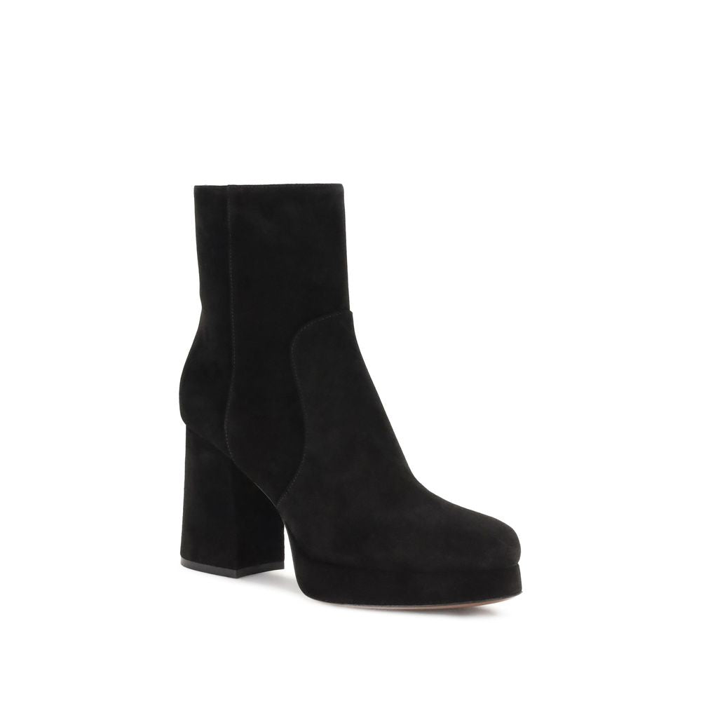 Valentino Garavani Black Calf Leather Bos Taurus Ankle Boots | Regal Royce
