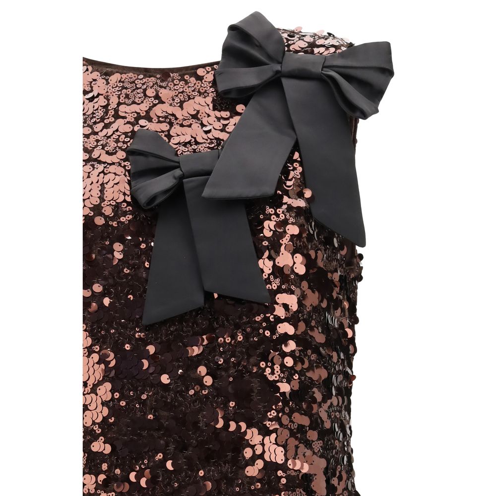 Ganni Brown Recycled Polyester Cocktail Dress | Regal Royce