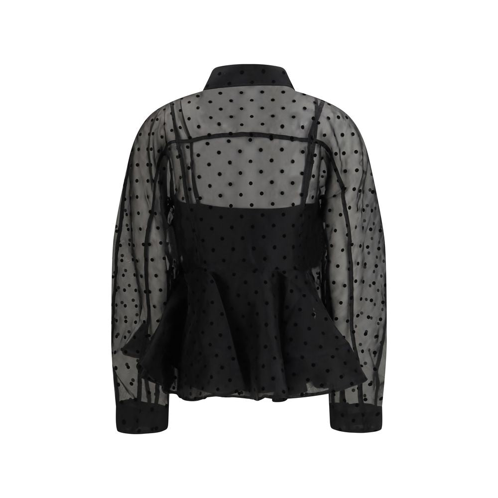 Ganni Black Recycled Polyester Pattern Shirt | Regal Royce