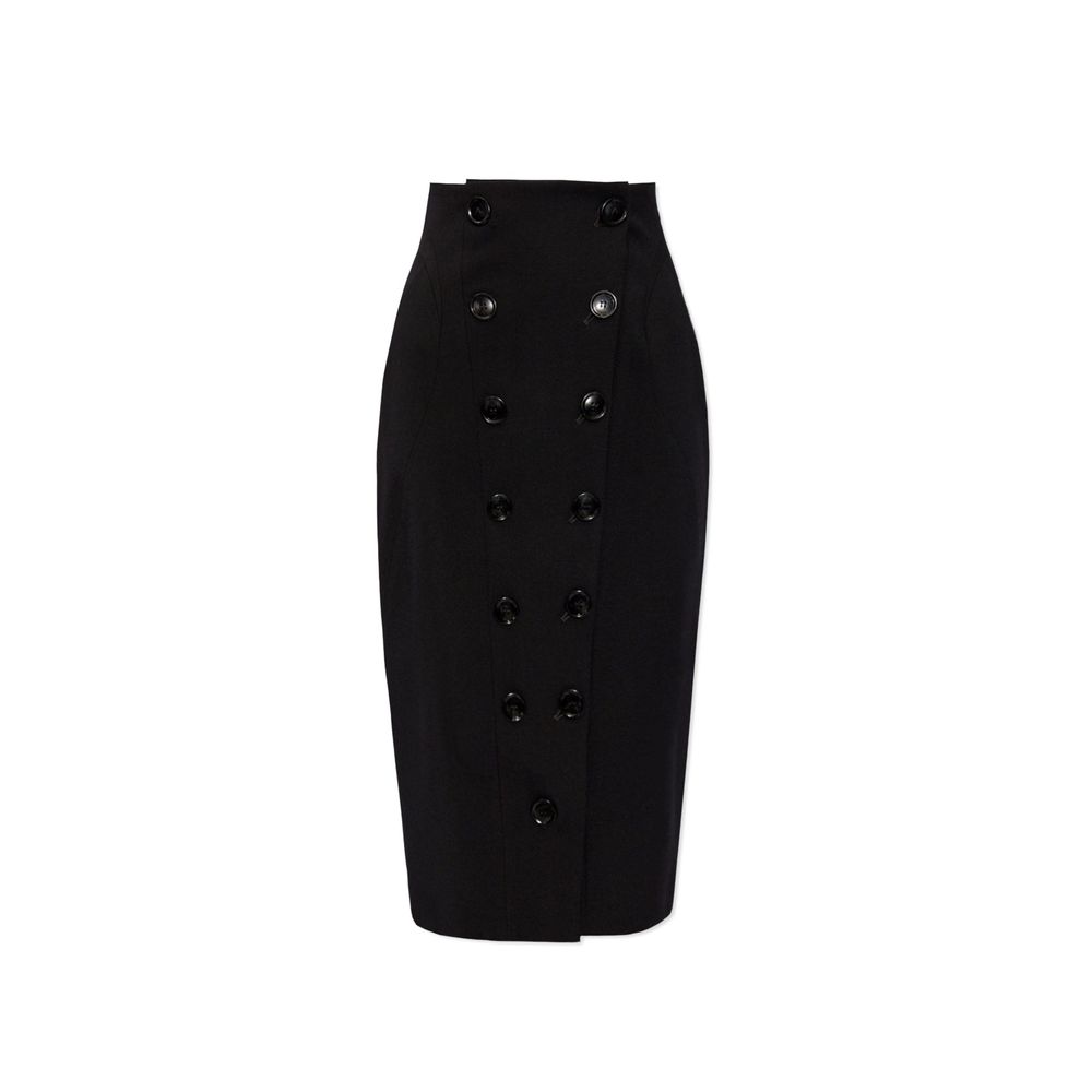 Alaïa Black Elastane Midi Skirt | Regal Royce