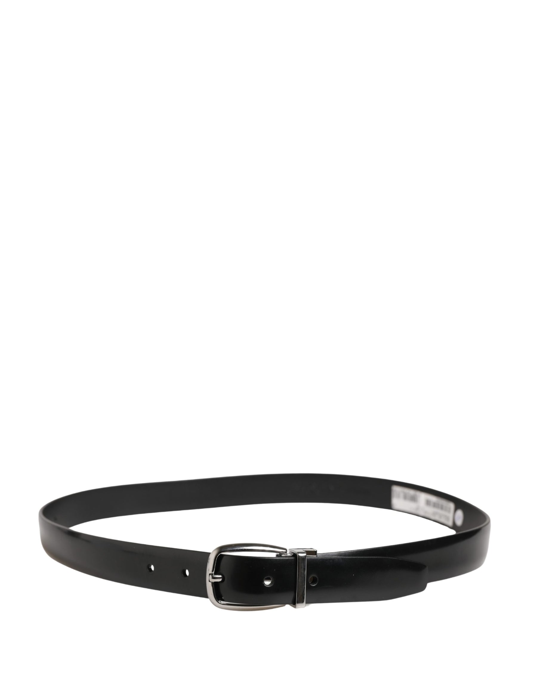 Dolce & Gabbana Men Black Classic Leather Metal Buckle Belt | Regal Royce
