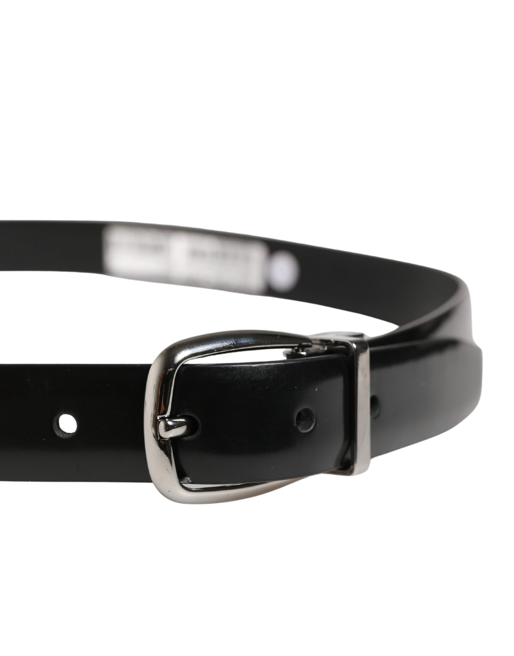 Dolce & Gabbana Men Black Classic Leather Metal Buckle Belt | Regal Royce