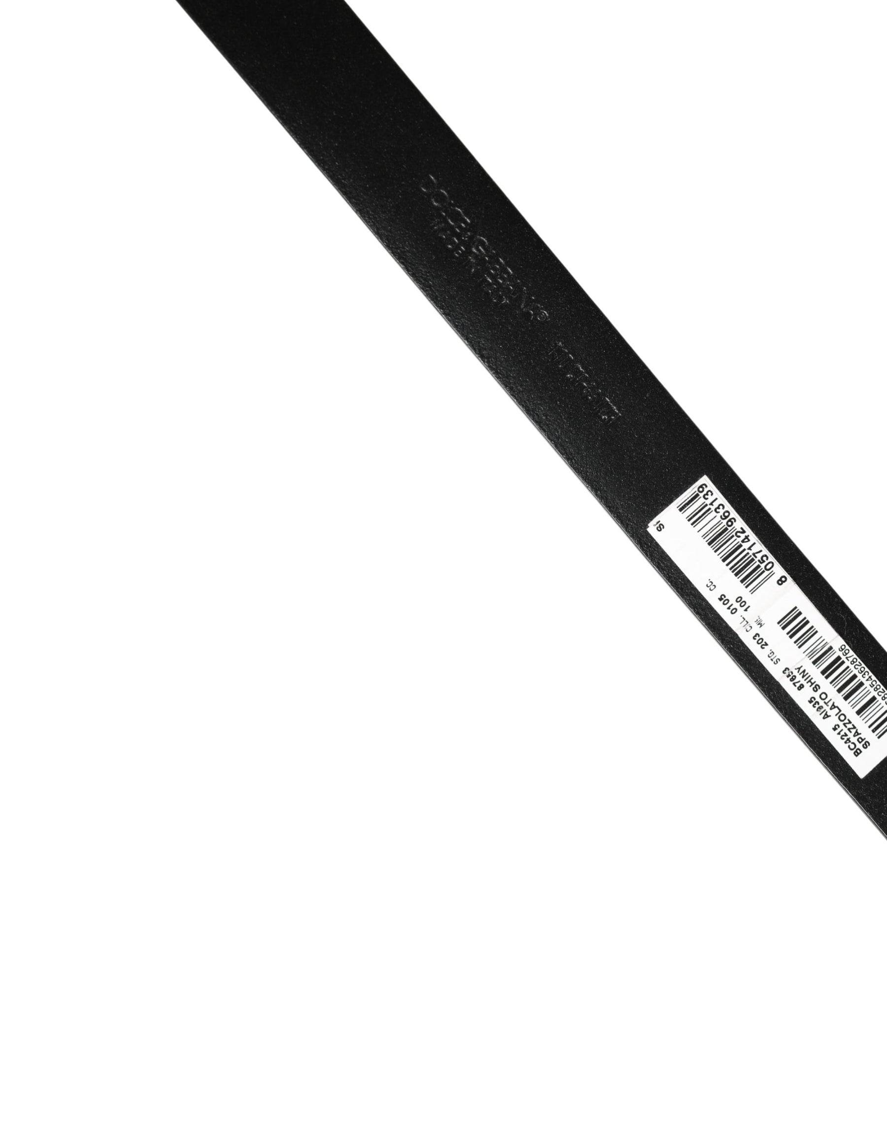 Dolce & Gabbana Men Black Classic Leather Metal Buckle Belt | Regal Royce