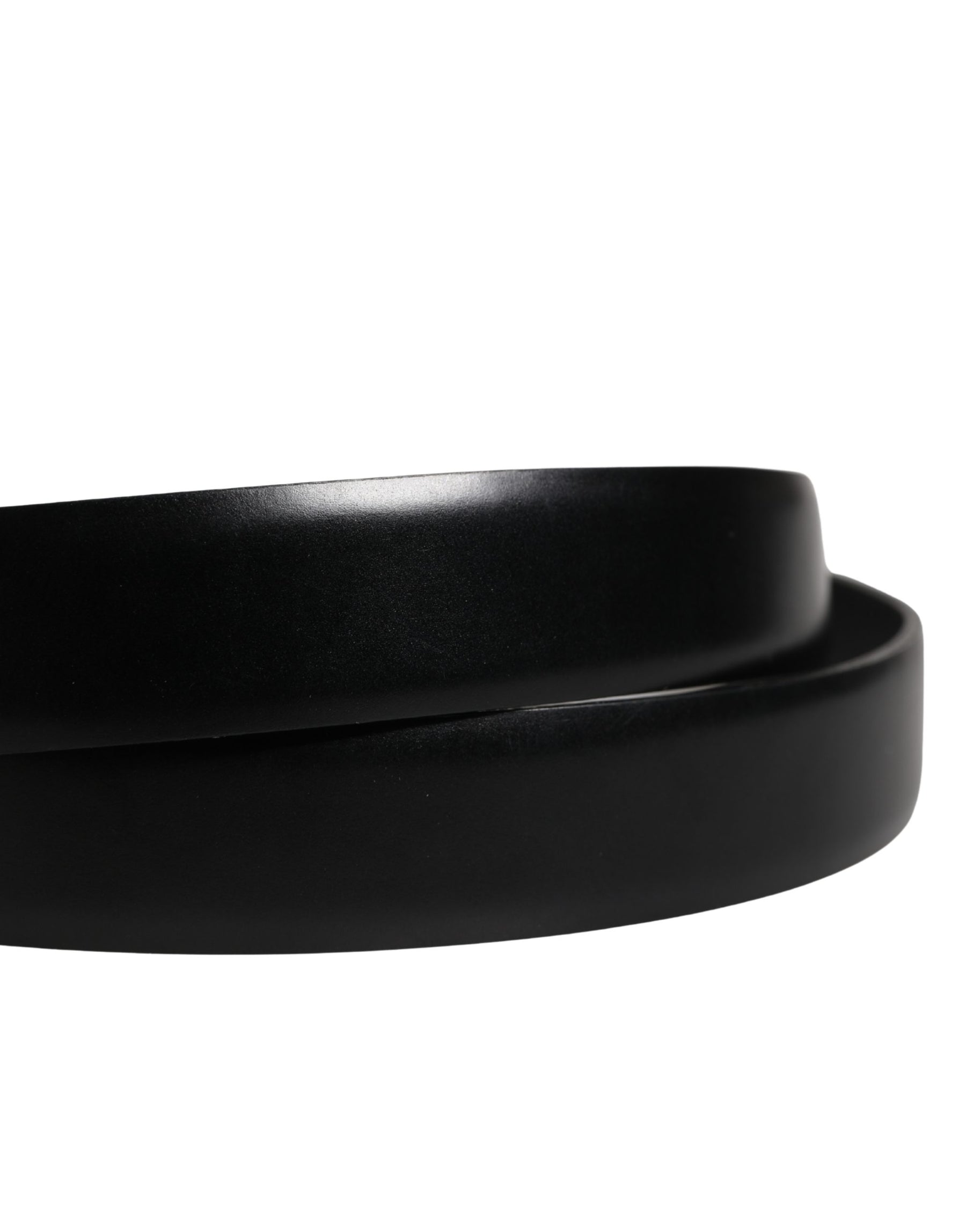 Dolce & Gabbana Men Black Classic Leather Metal Buckle Belt | Regal Royce