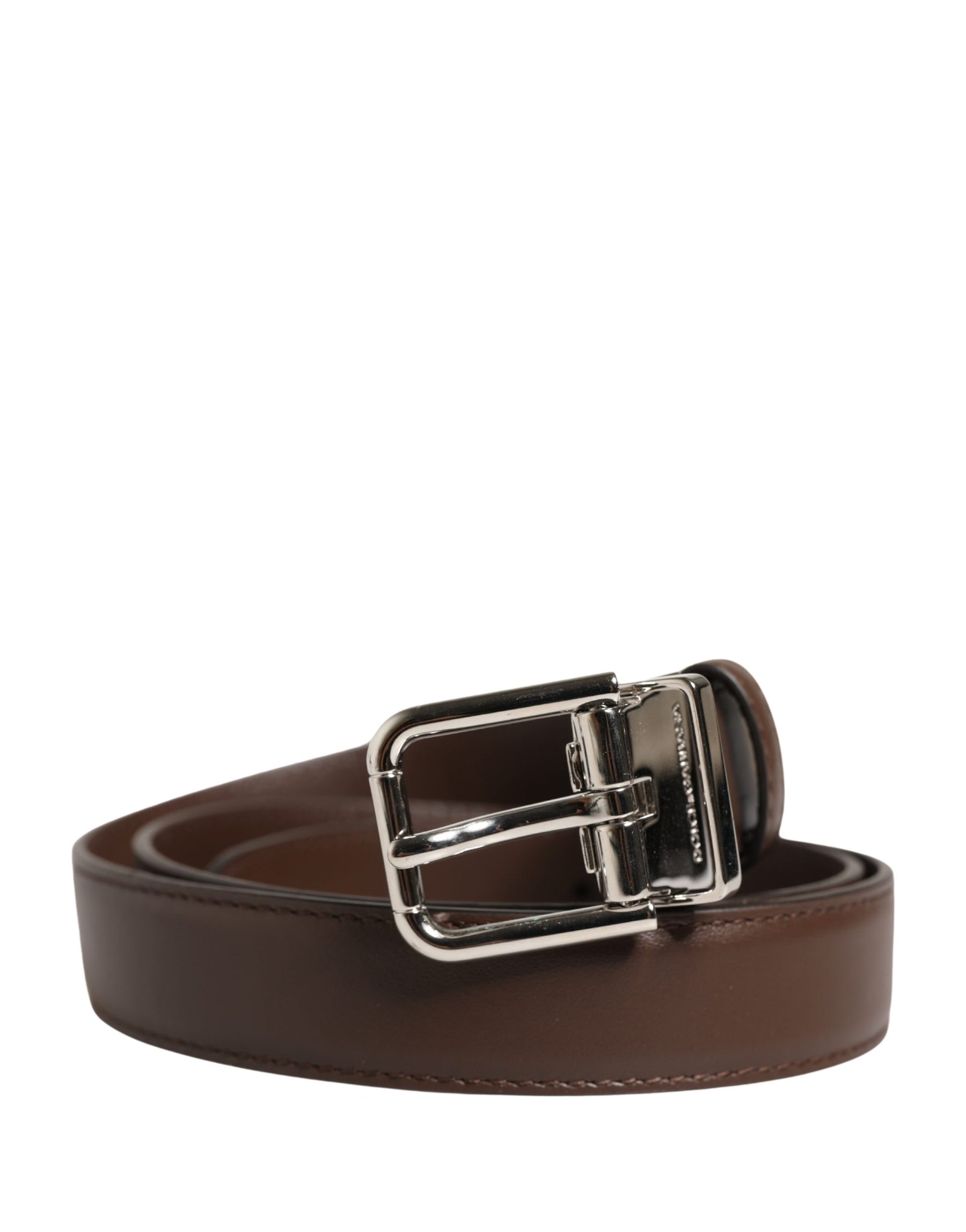 Dolce & Gabbana Belt Men Brown Classic Leather Metal Buckle Belt | Regal Royce