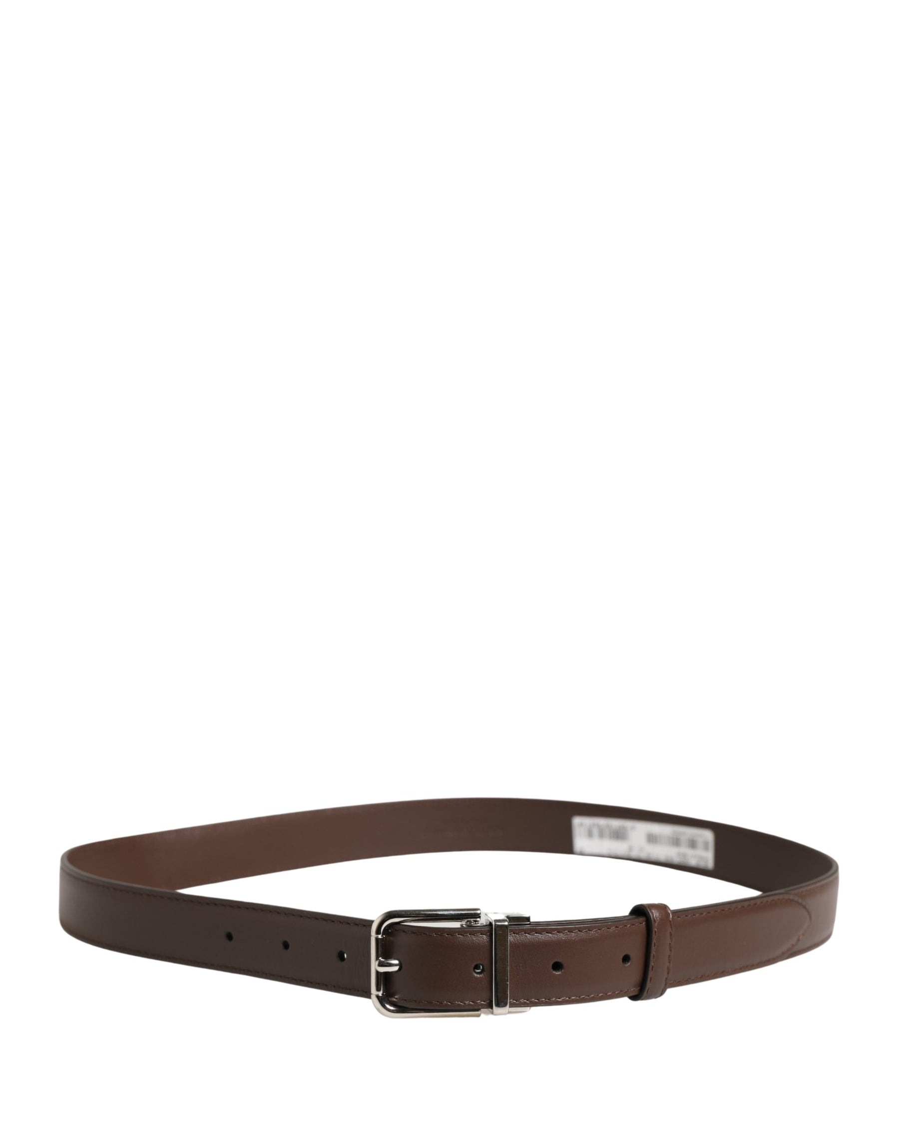 Dolce & Gabbana Belt Men Brown Classic Leather Metal Buckle Belt | Regal Royce