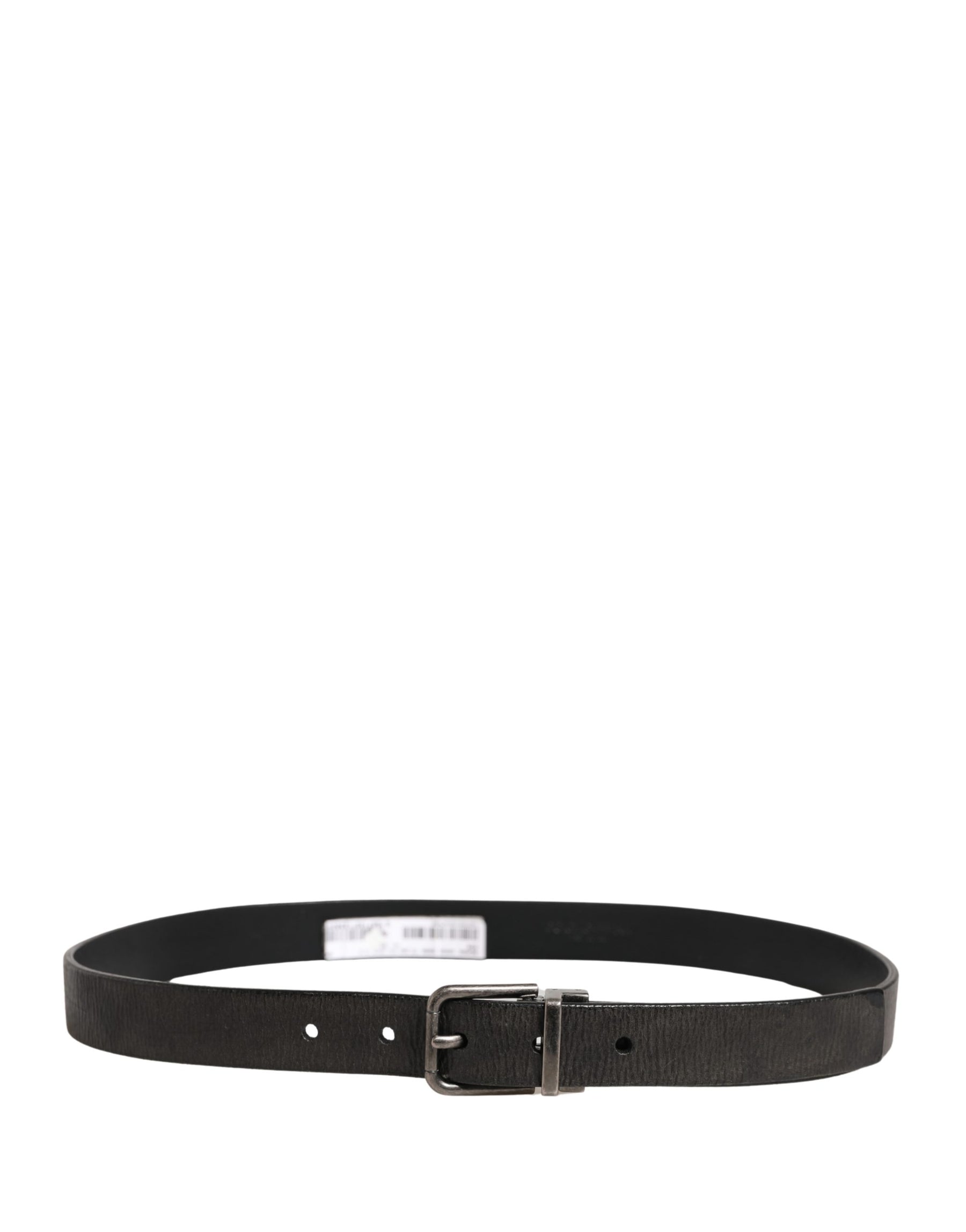 Dolce & Gabbana Men Black Classic Leather Metal Buckle Belt | Regal Royce