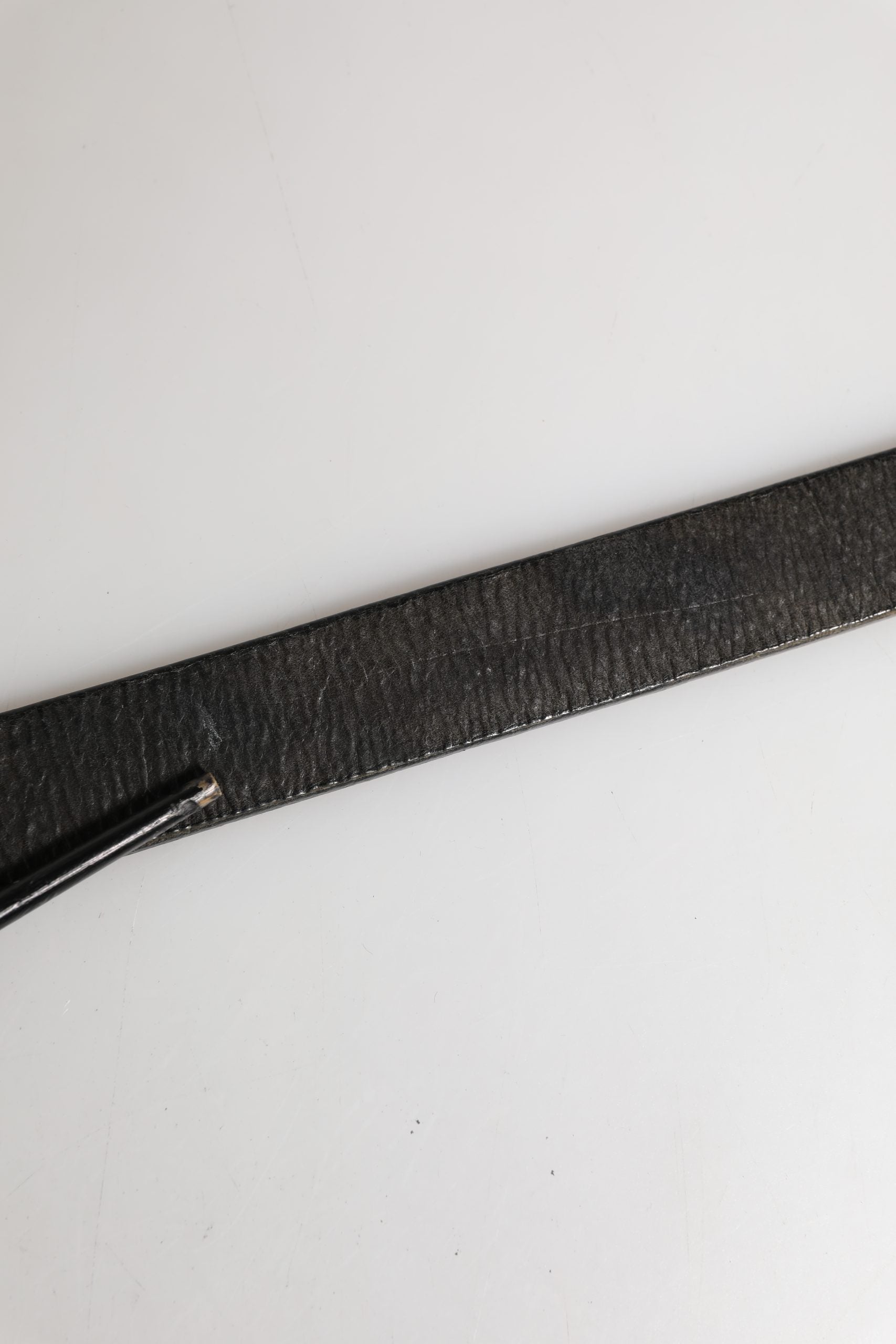 Dolce & Gabbana Men Black Classic Leather Metal Buckle Belt | Regal Royce