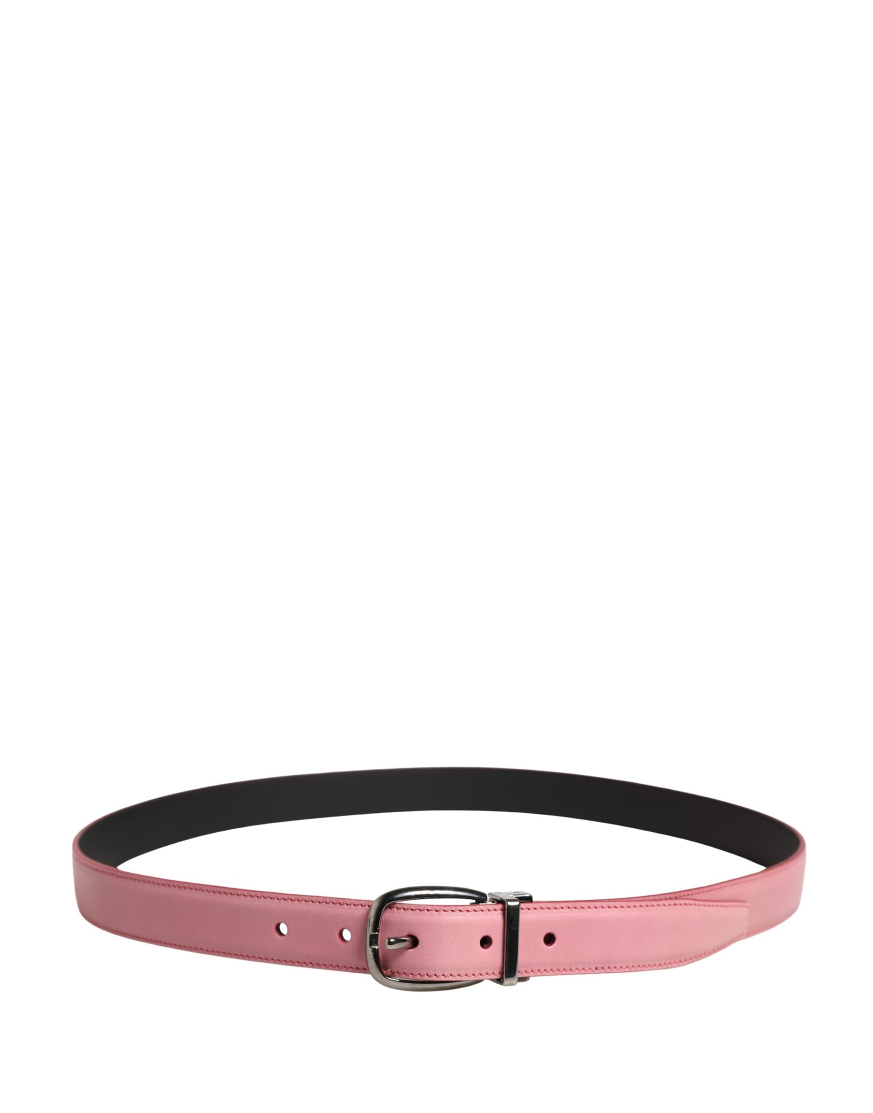 Dolce & Gabbana Men Pink Classic Leather Metal Buckle Belt | Regal Royce