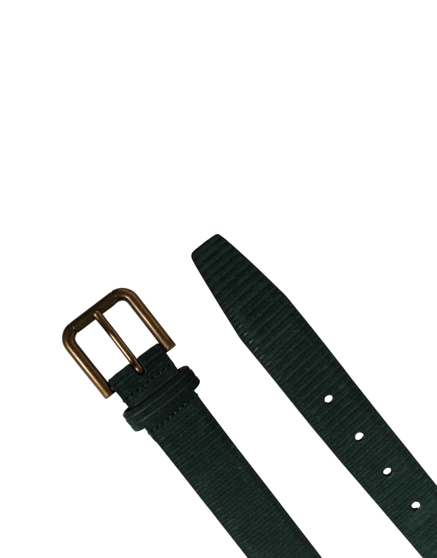 Dolce & Gabbana Men Green Velvet Leather Metal Buckle Belt | Regal Royce