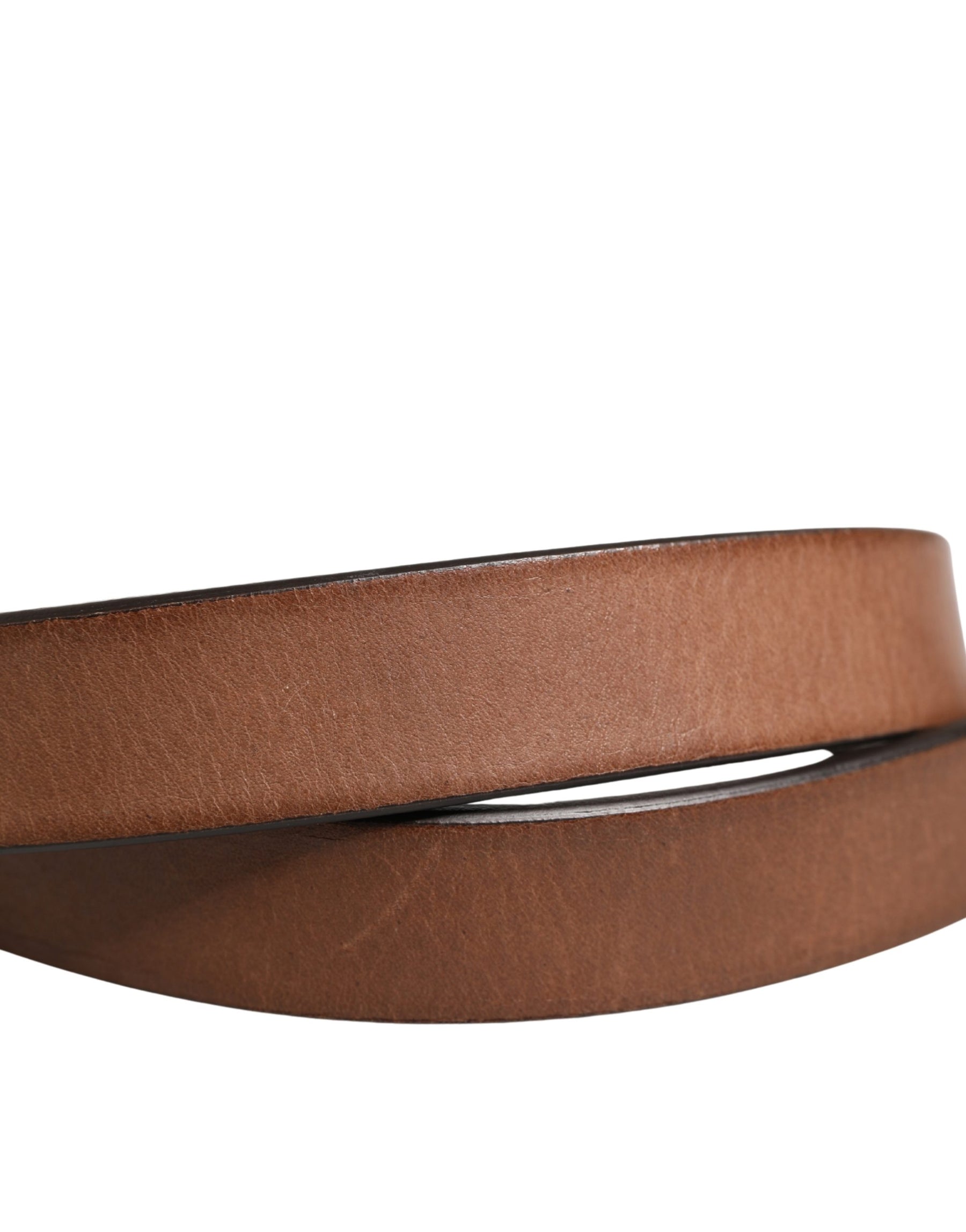 Dolce & Gabbana Men Brown Classic Leather Metal Buckle Belt | Regal Royce