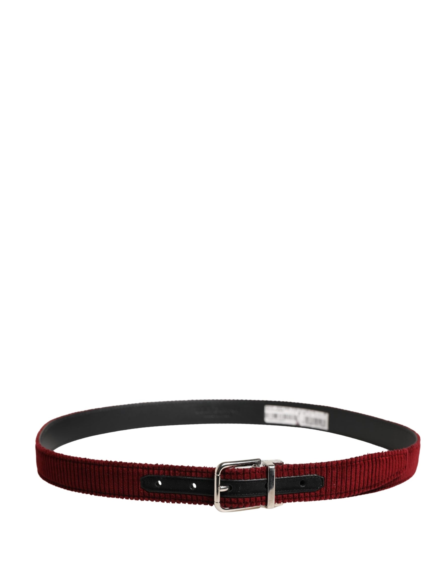 Dolce & Gabbana Men Red Velvet Leather Metal Buckle Belt | Regal Royce