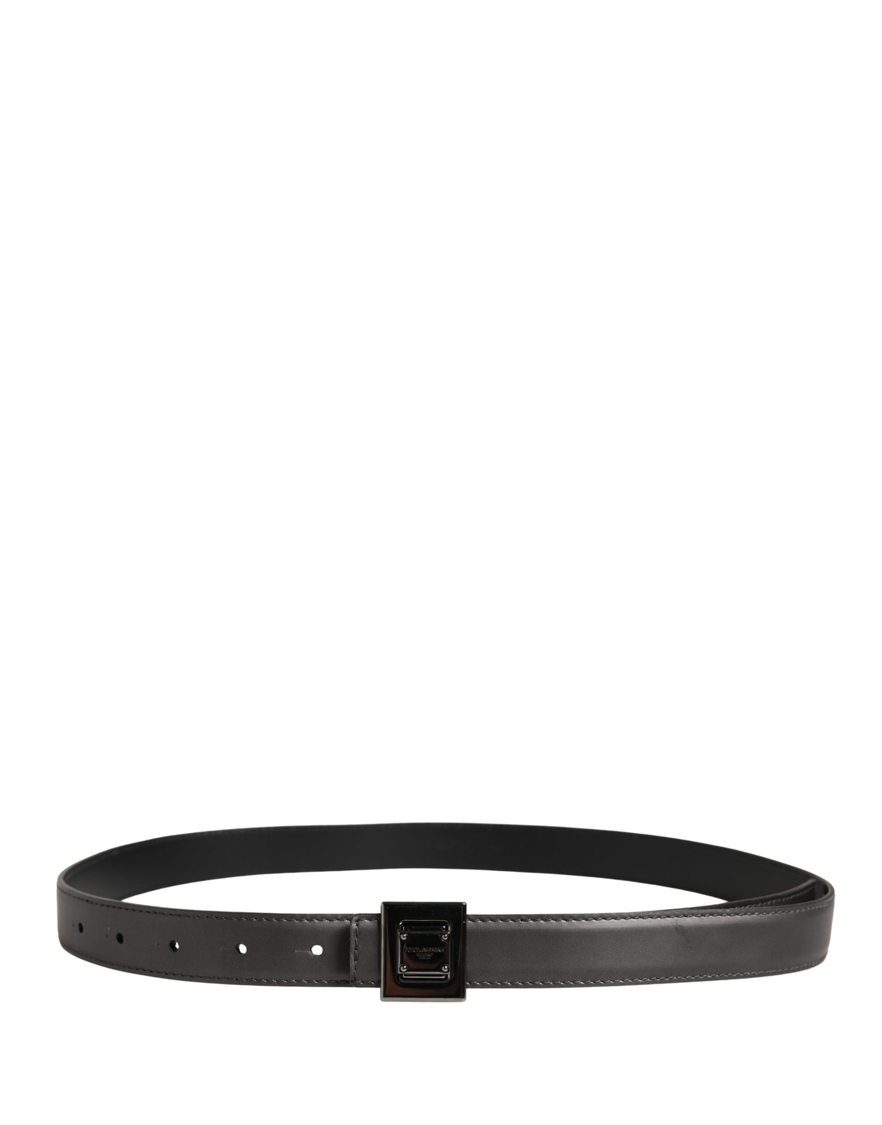 Dolce & Gabbana Men Silver Classic Leather Square Buckle Belt | Regal Royce
