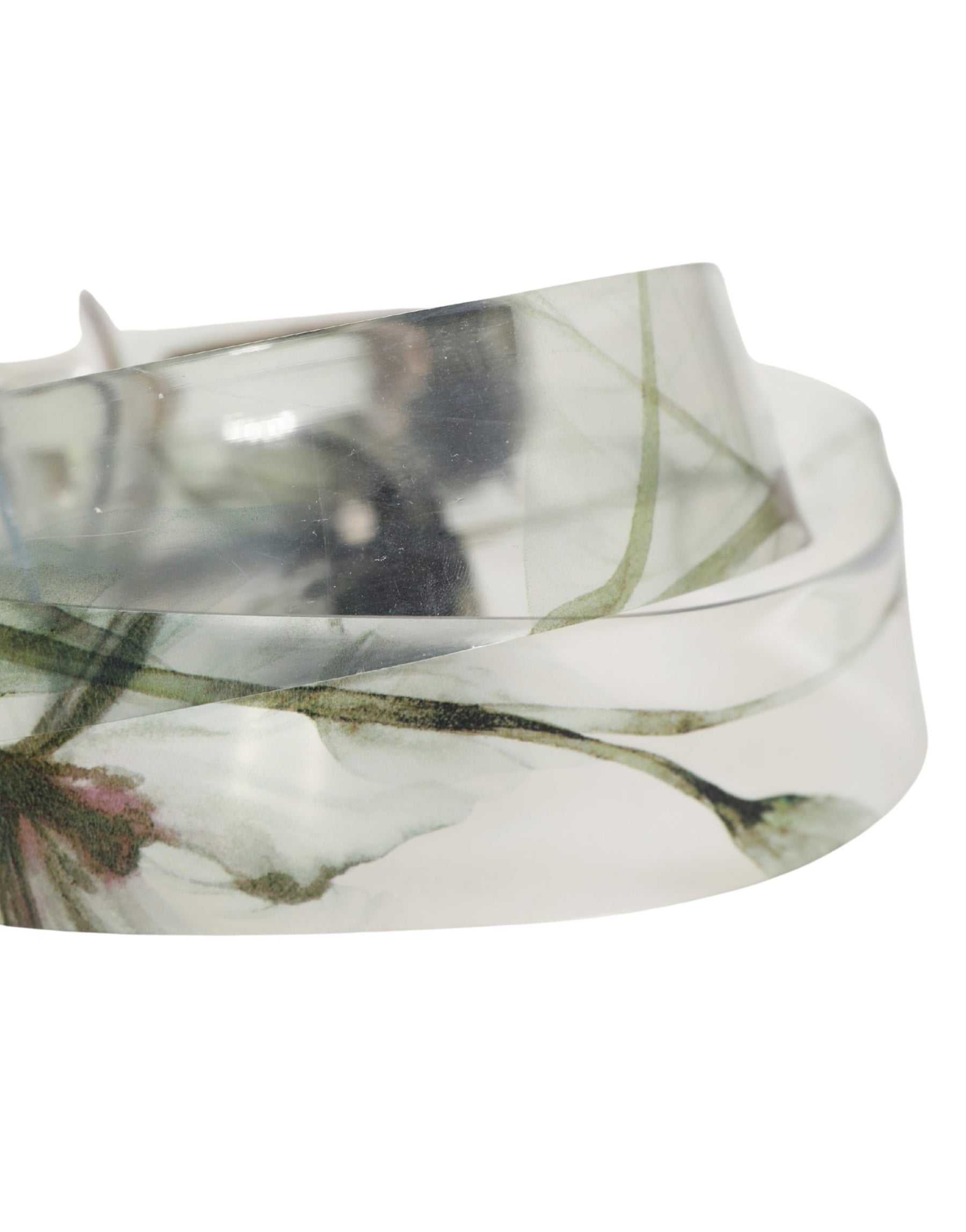 Dolce & Gabbana Men White Floral PVC Silver Metal Buckle Belt | Regal Royce