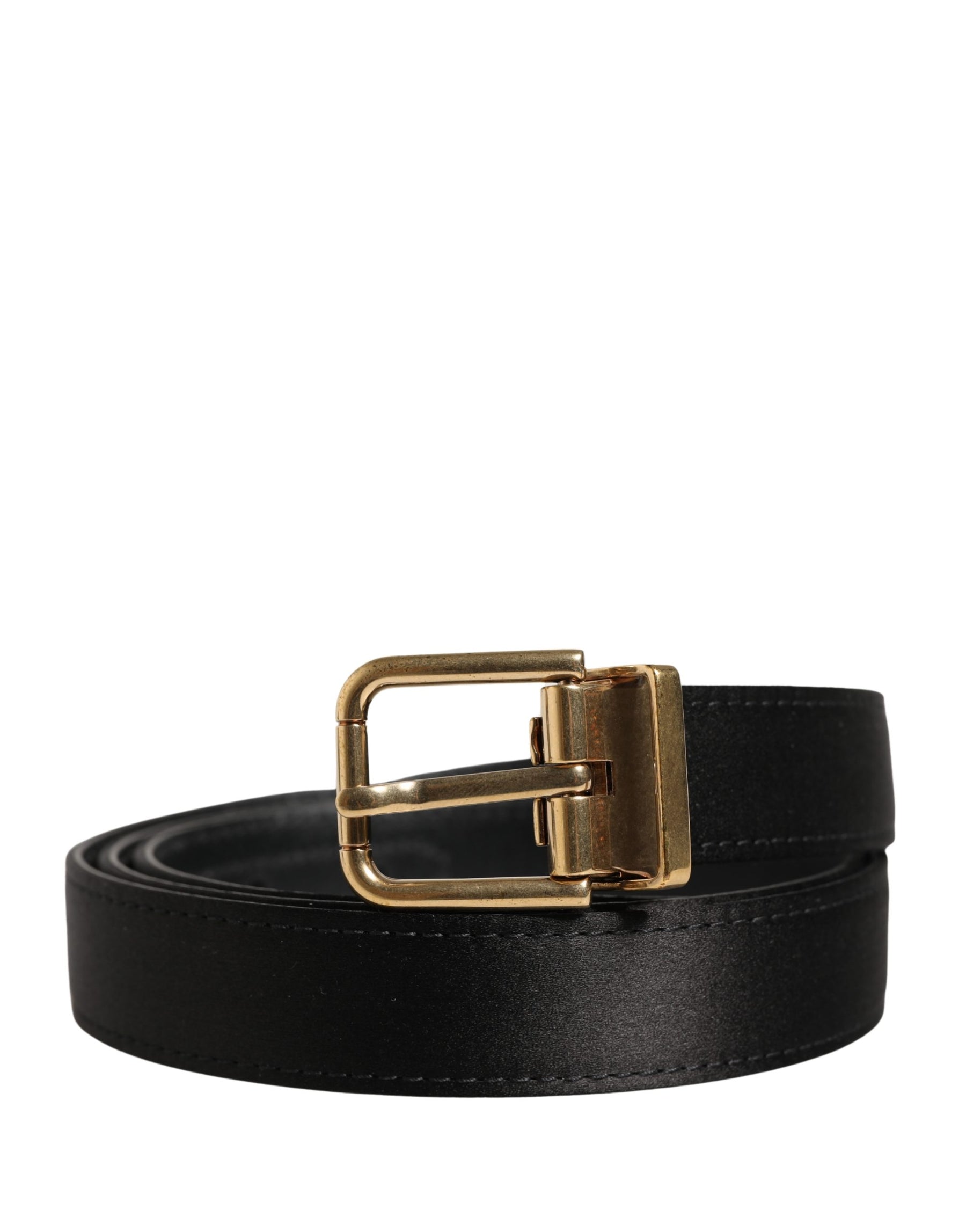 Dolce & Gabbana Men Black Classic Viscose Metal Buckle Belt | Regal Royce