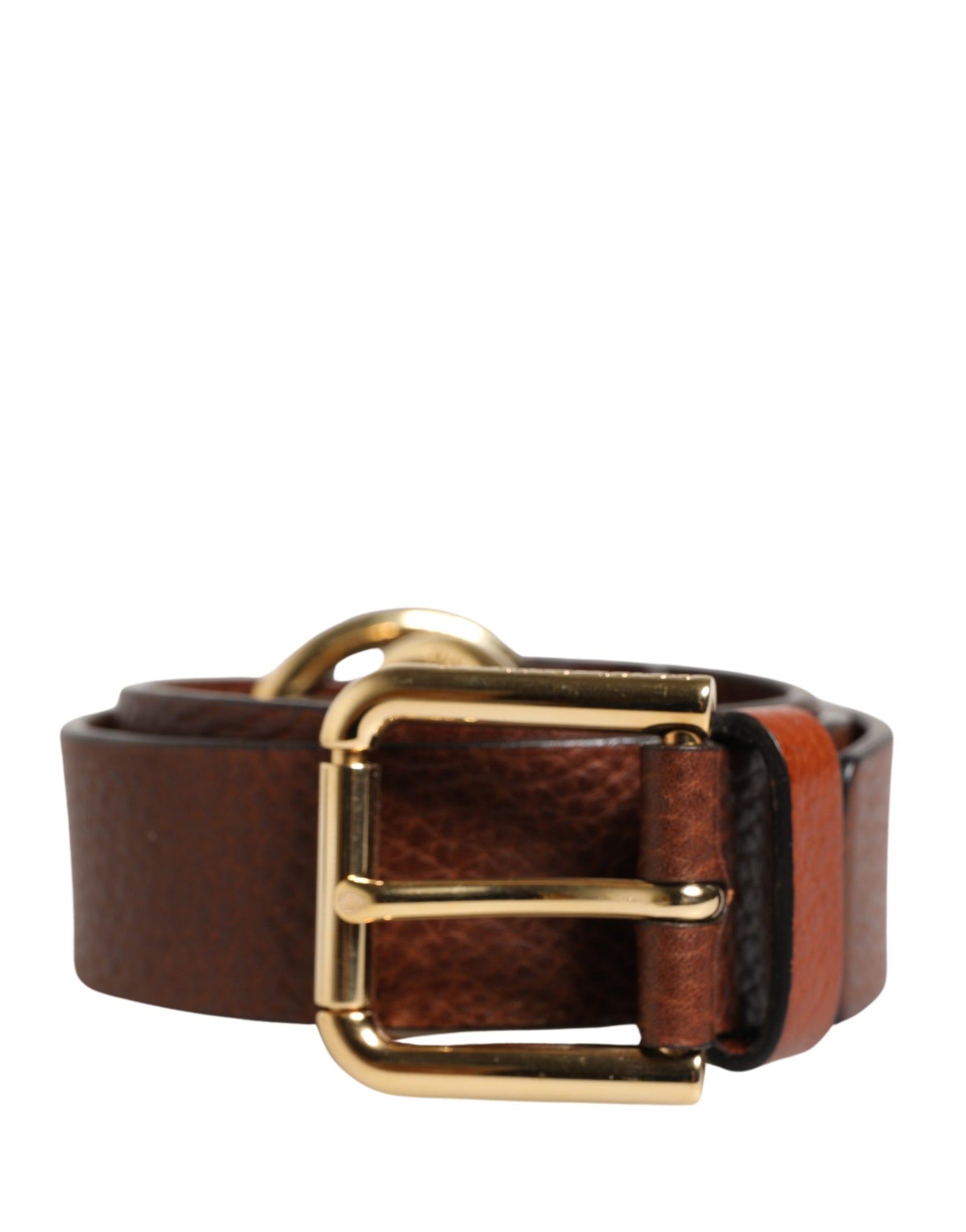 Dolce & Gabbana Men Brown Classic Leather Metal Buckle Belt | Regal Royce