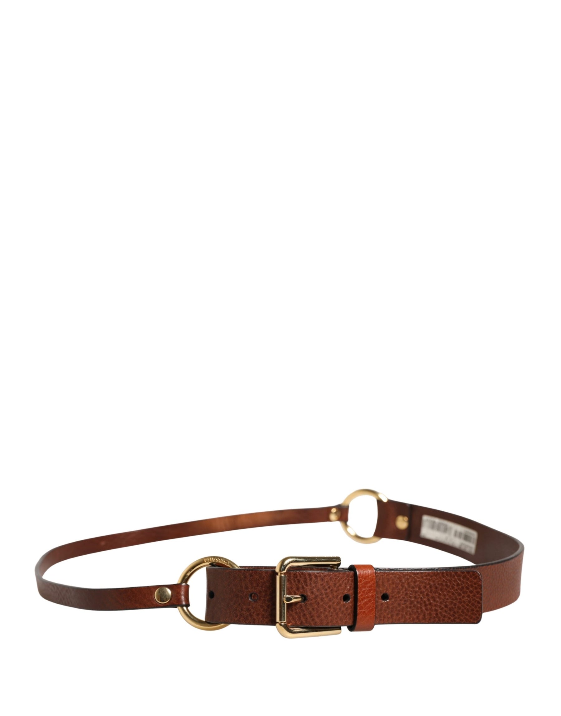 Dolce & Gabbana Men Brown Classic Leather Metal Buckle Belt | Regal Royce