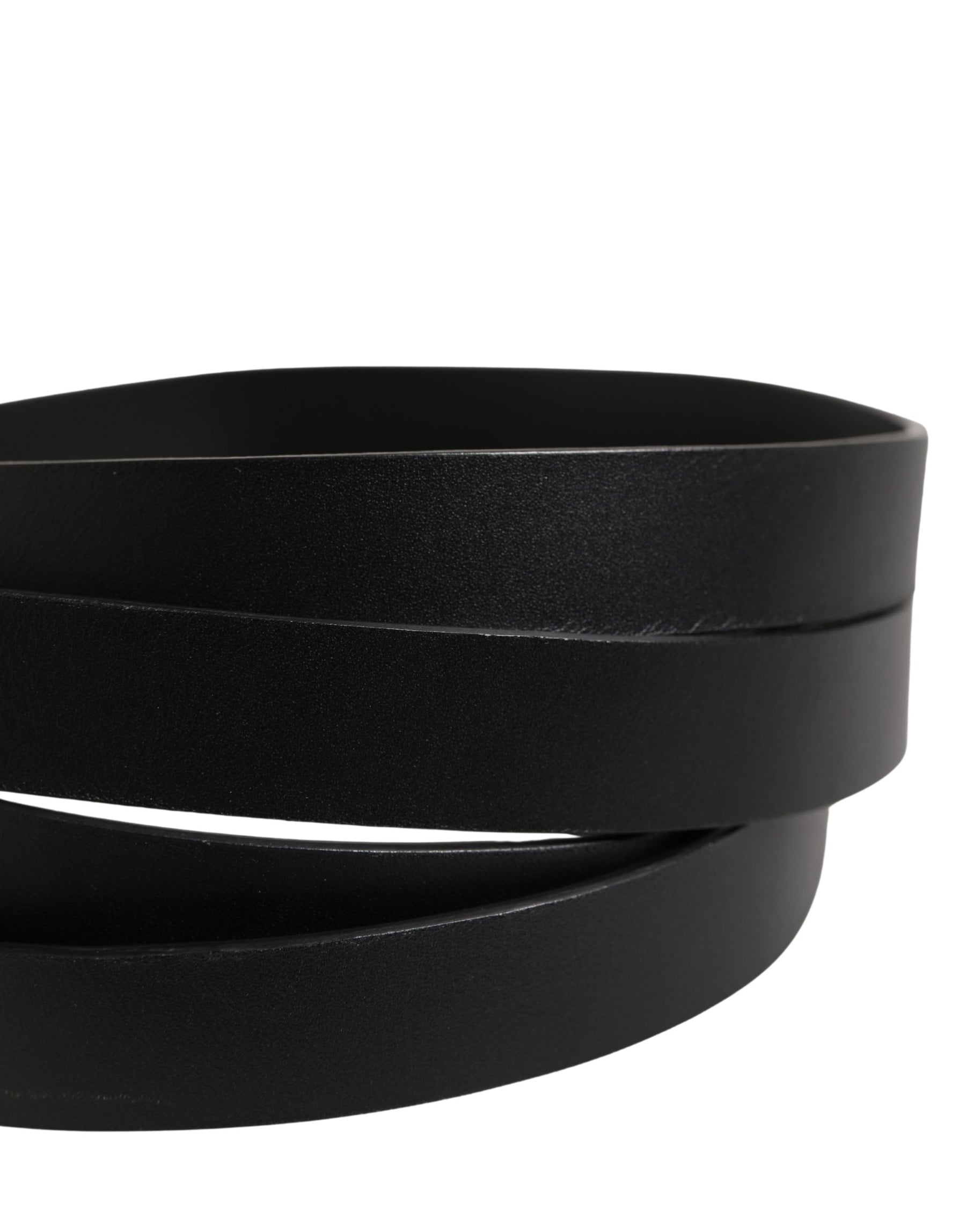 Dolce & Gabbana Black Double Strap Leather Silver Buckle Belt | Regal Royce