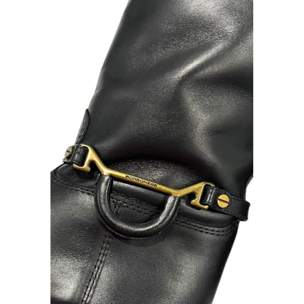 Borbonese Black Leather Women Boot | Regal Royce