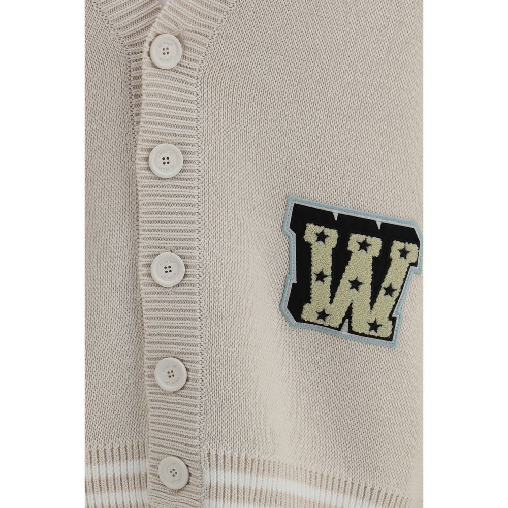 Off-White Beige Cotton Cardigan | Regal Royce