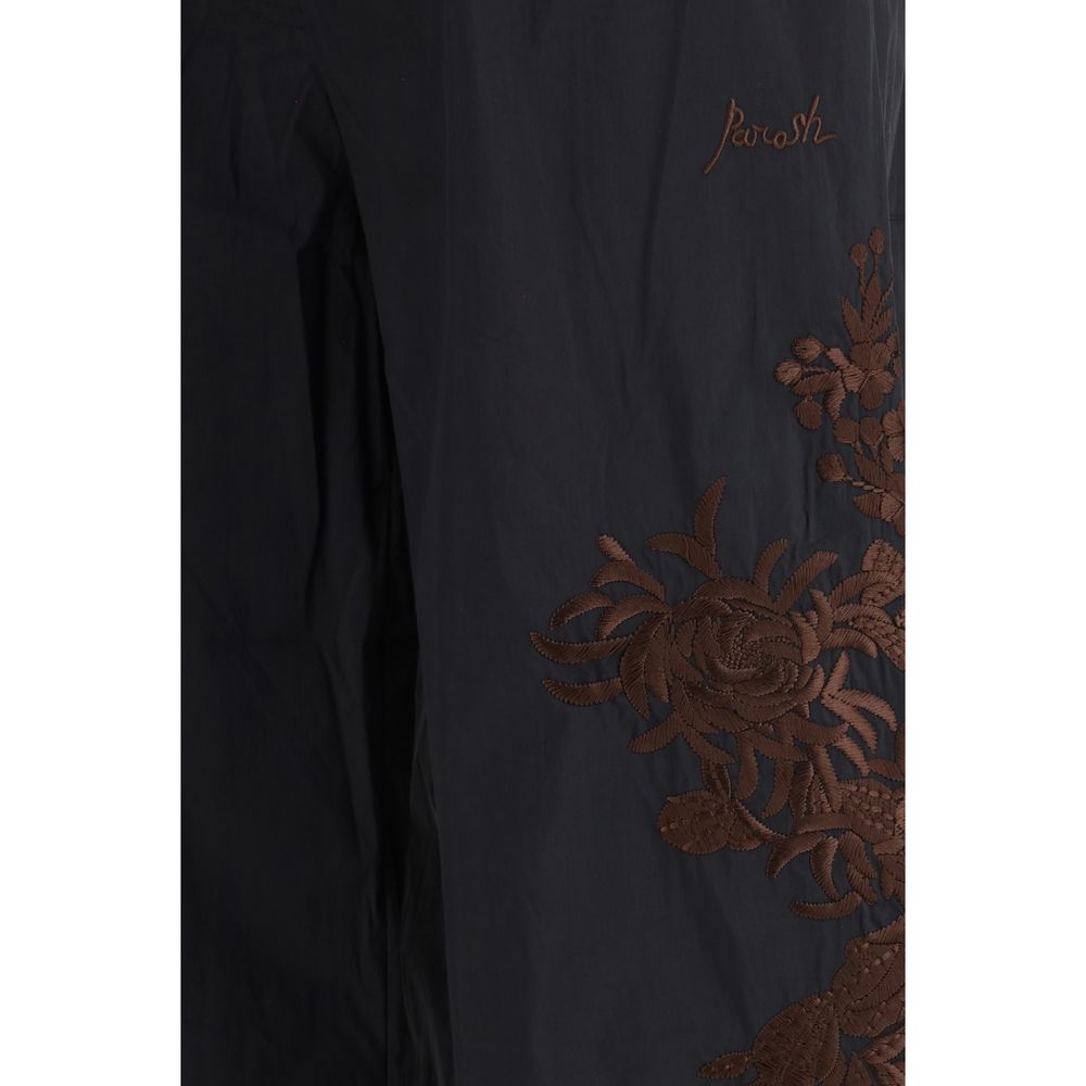 P.A.R.O.S.H. Black Cotton Casual Pants | Regal Royce