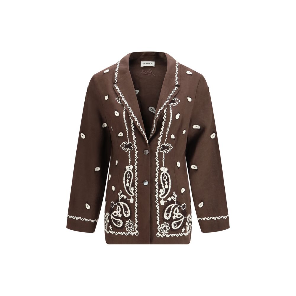 P.A.R.O.S.H. Brown Linen Pattern Shirt | Regal Royce