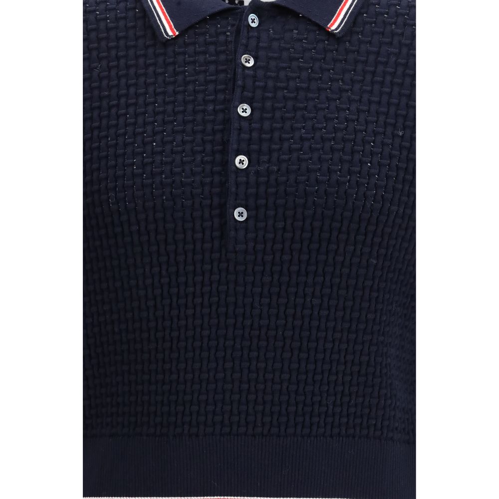 Thom Browne Blue Cotton Polo Shirt | Regal Royce