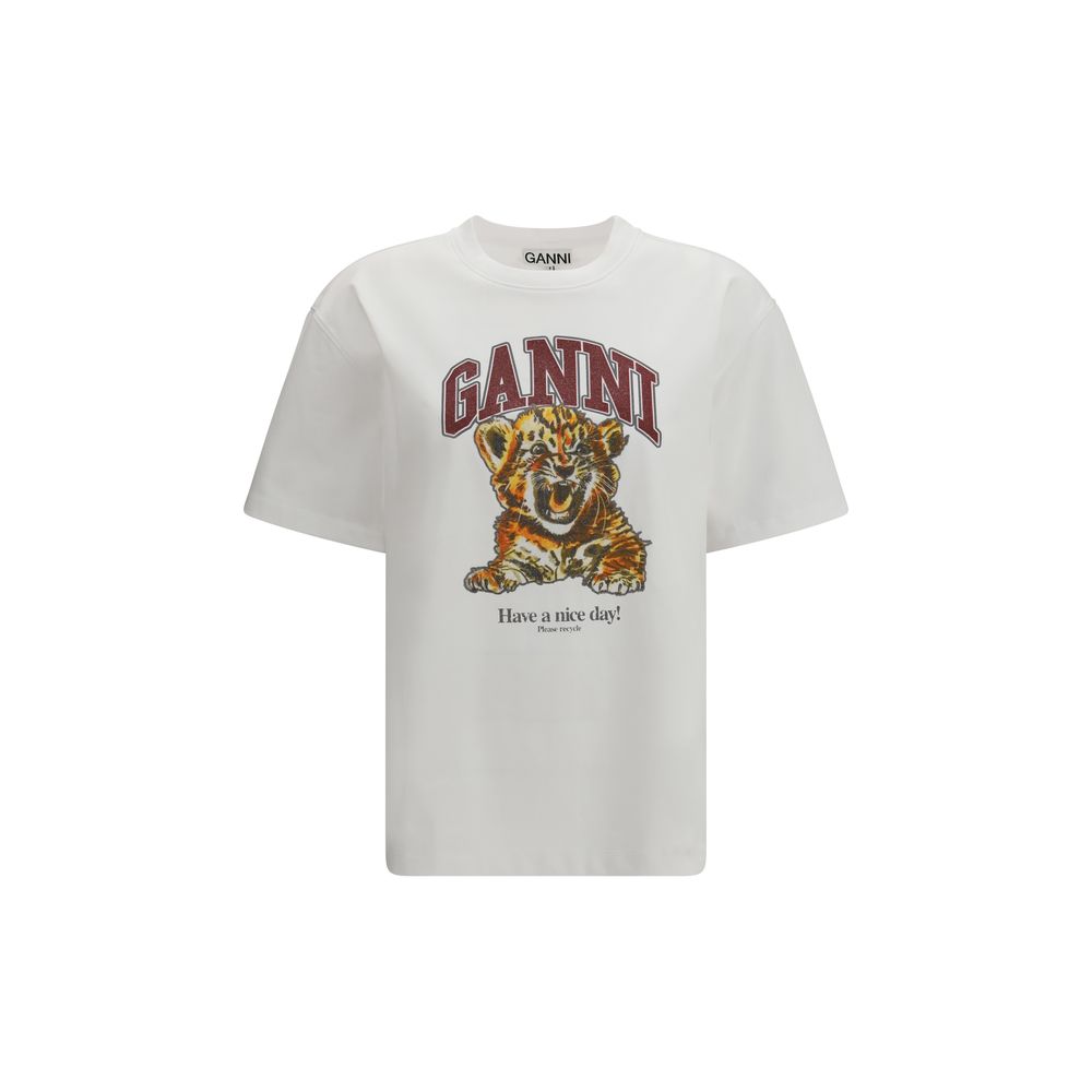 Ganni White Cotton T-Shirt | Regal Royce
