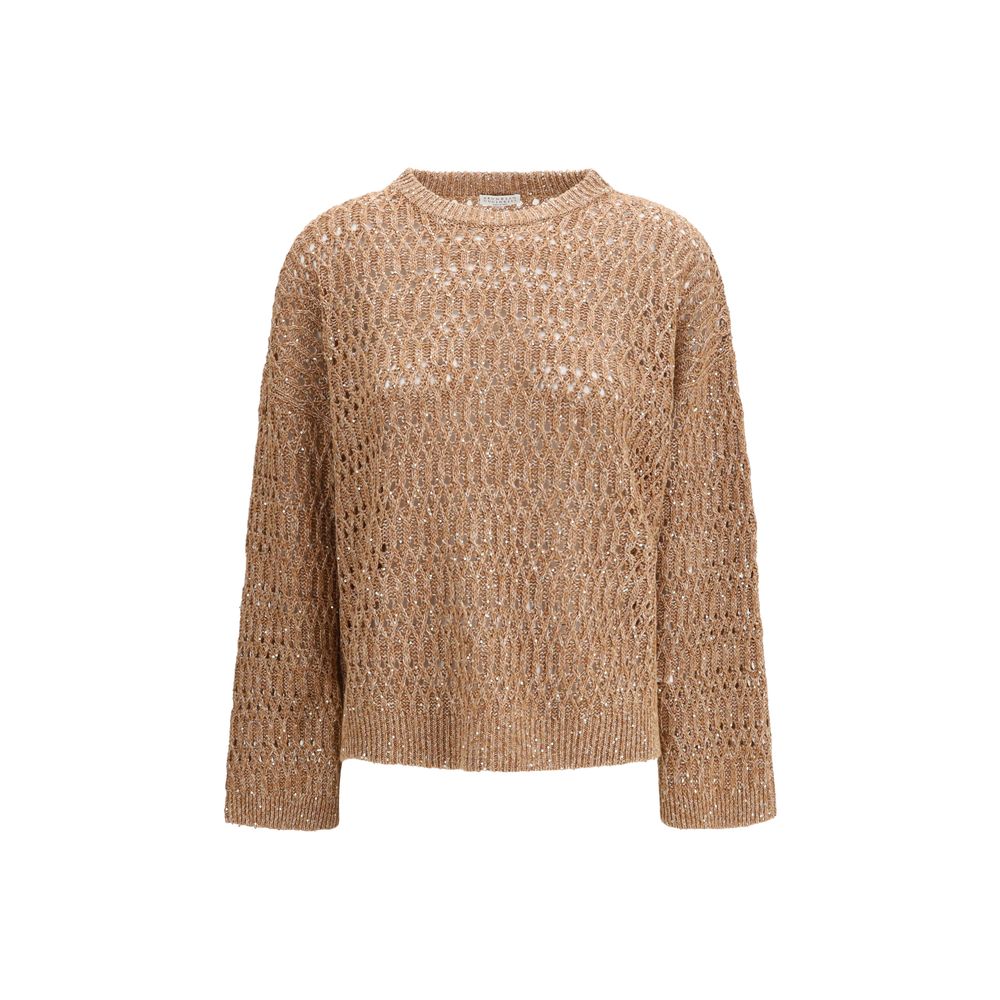 Brunello Cucinelli Brown Silk Sweatshirt | Regal Royce