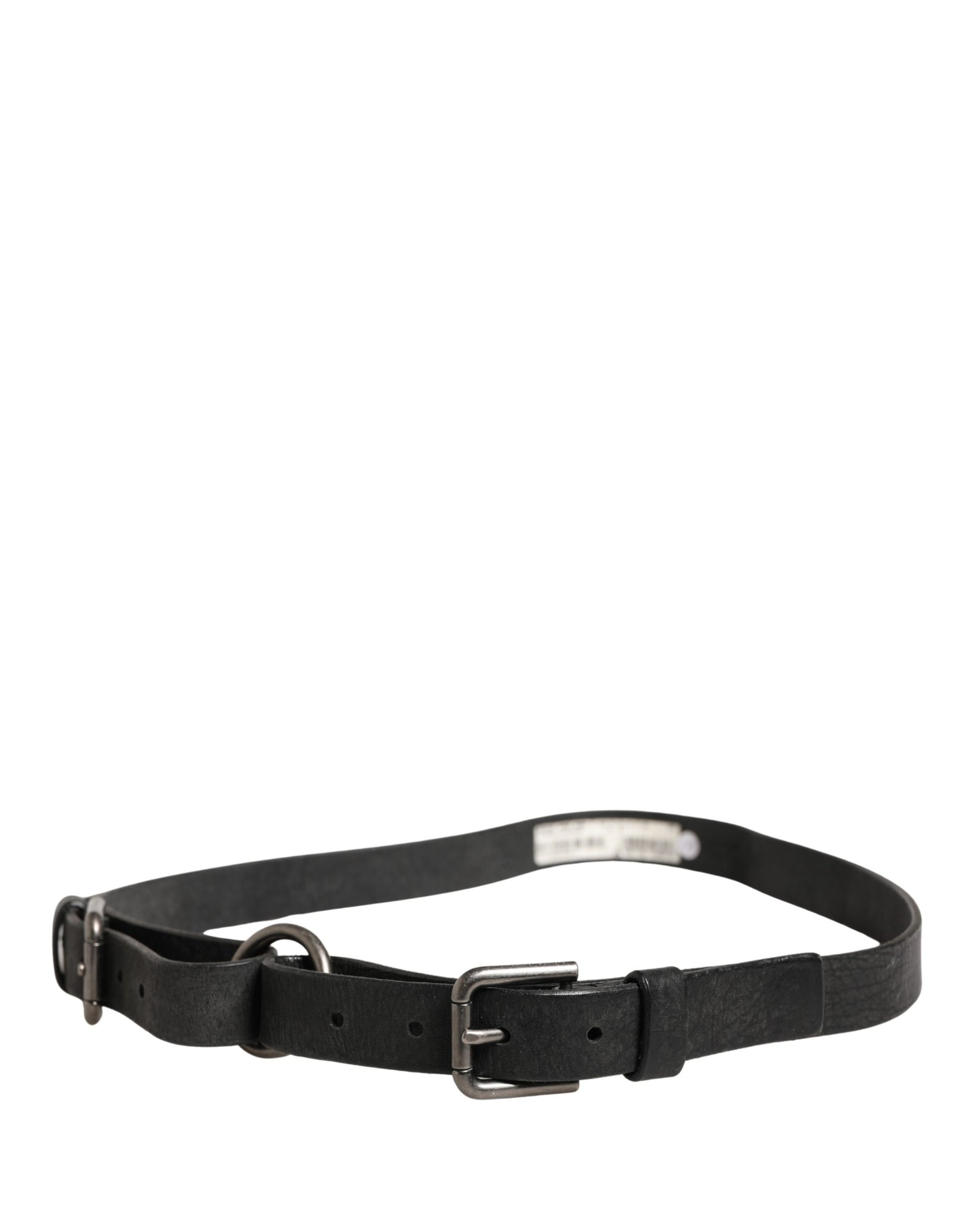 Dolce & Gabbana Men Black Calfskin Leather Metal Buckle Belt | Regal Royce