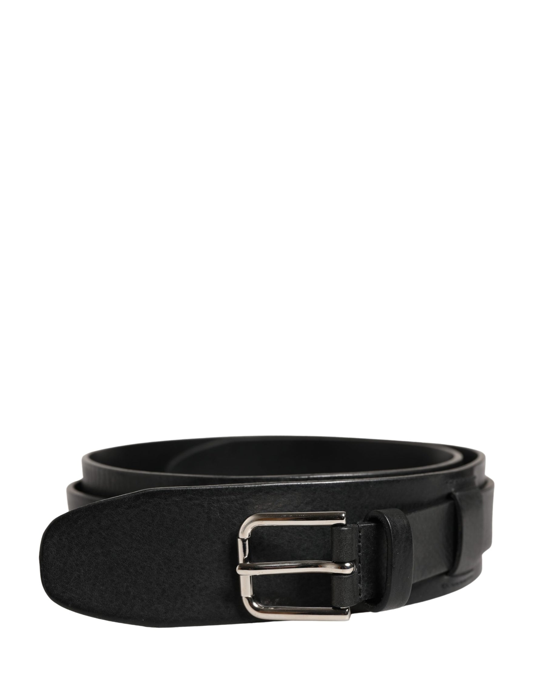 Dolce & Gabbana Men Black Classic Leather Metal Buckle Belt | Regal Royce
